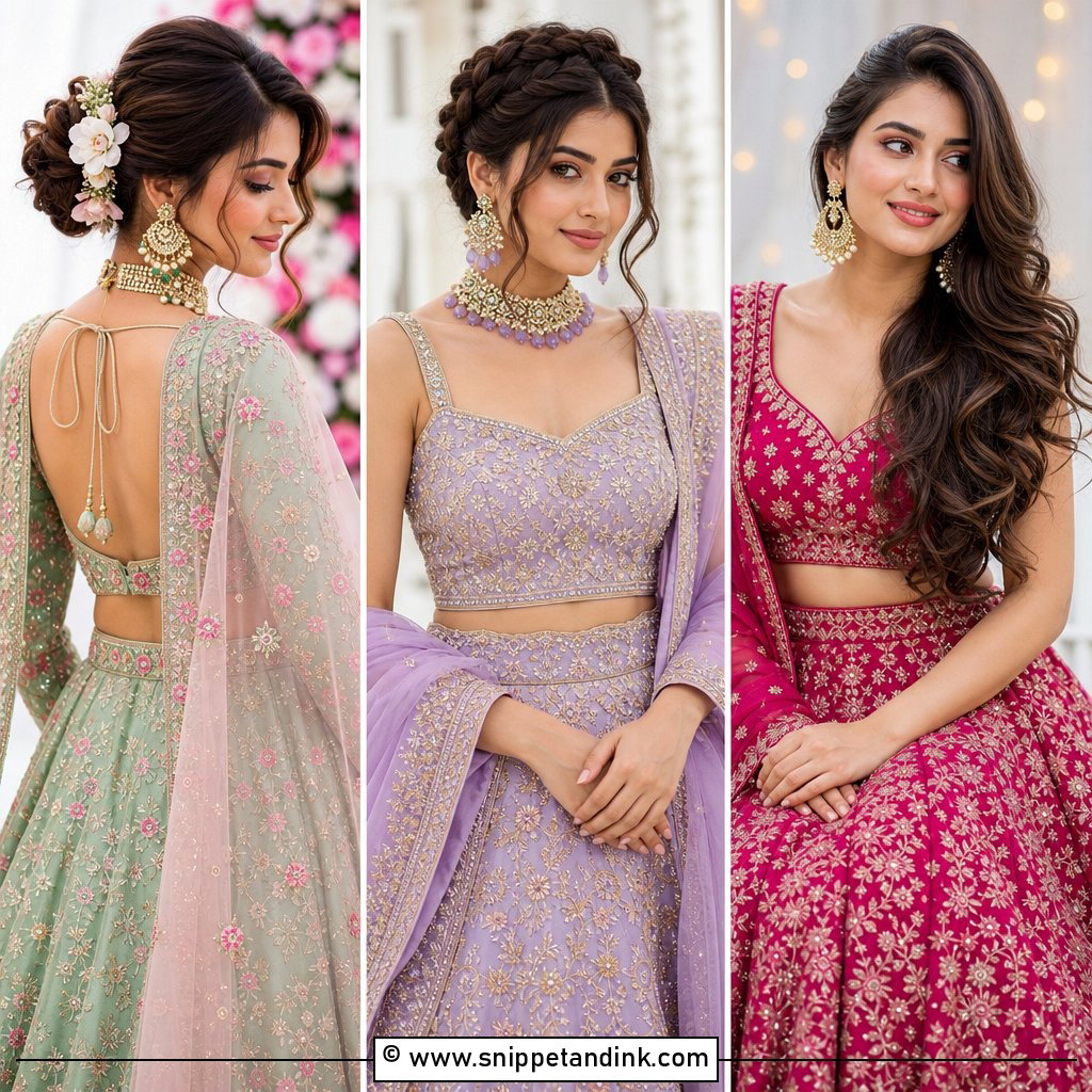 20 Hairstyle with Lehnga on Wedding Ideas for Brides