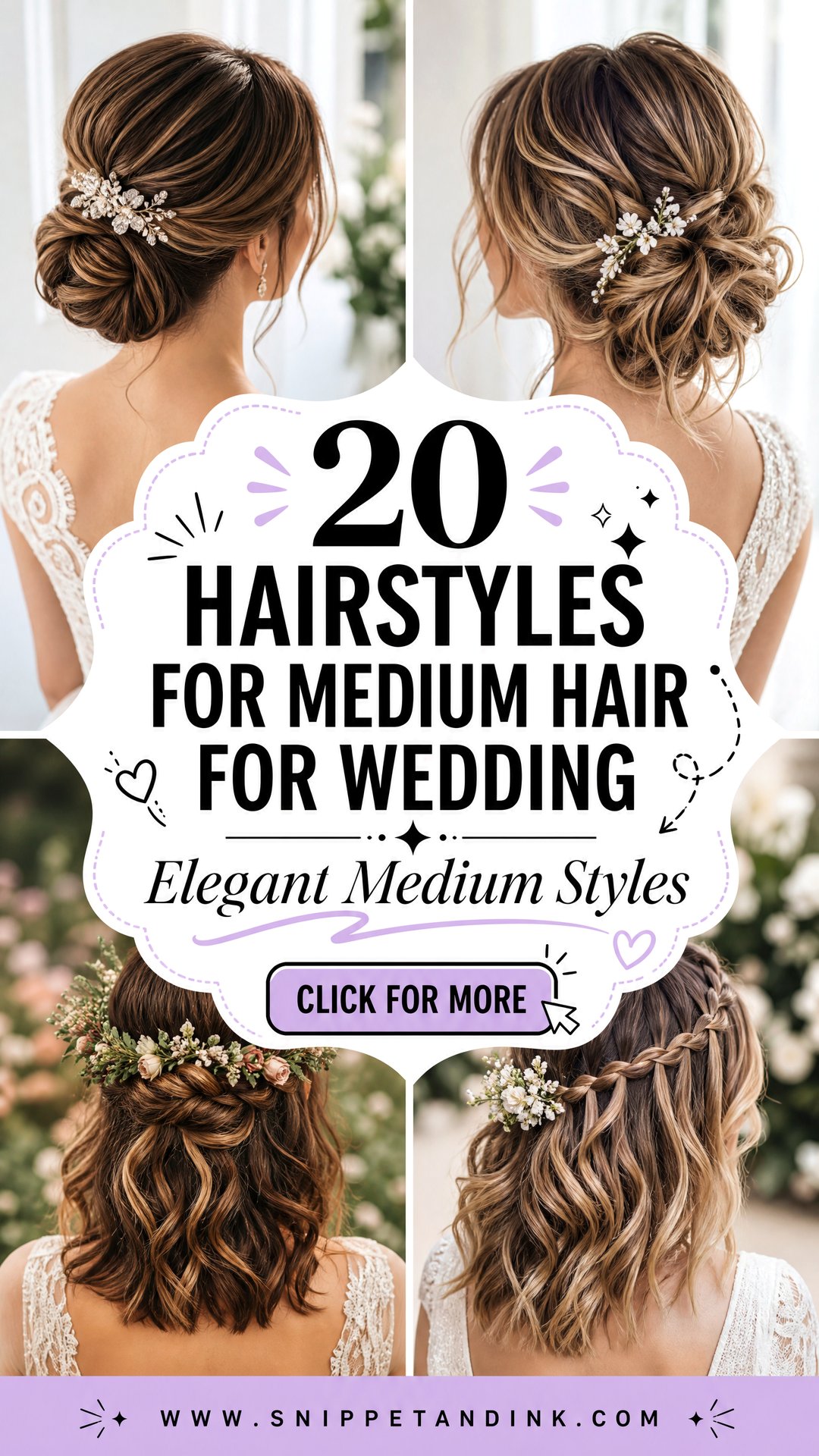 20 Hairstyles for Medium Hair for Wedding Elegant Ideas - 20 Hairstyles for Medium Hair for Wedding: Elegant Ideas