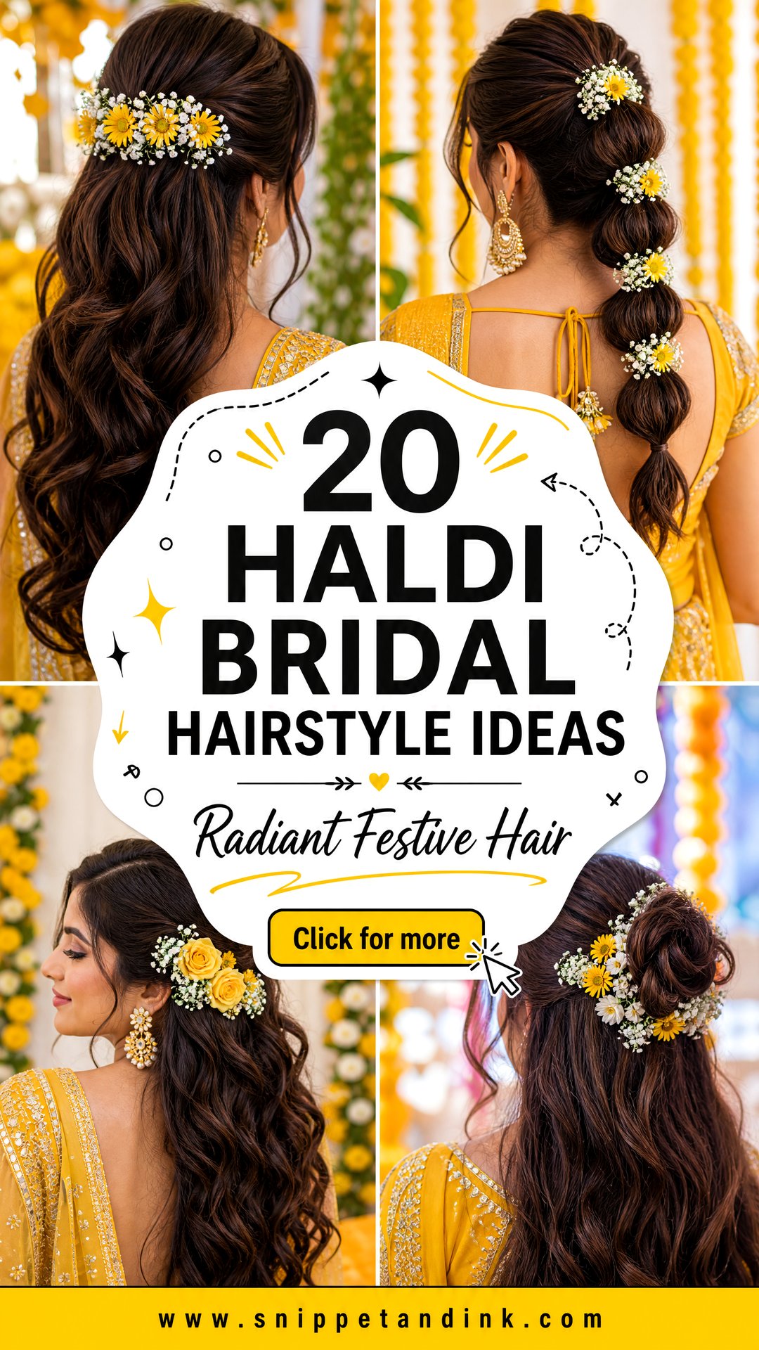 20 Haldi Bridal Hairstyle Ideas for a Radiant Festive Look - 20 Haldi Bridal Hairstyle Ideas for a Radiant Festive Look