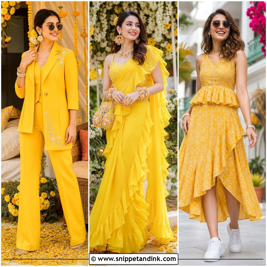 20 Haldi Indowestern Outfit Ideas With a Fresh Modern Twist