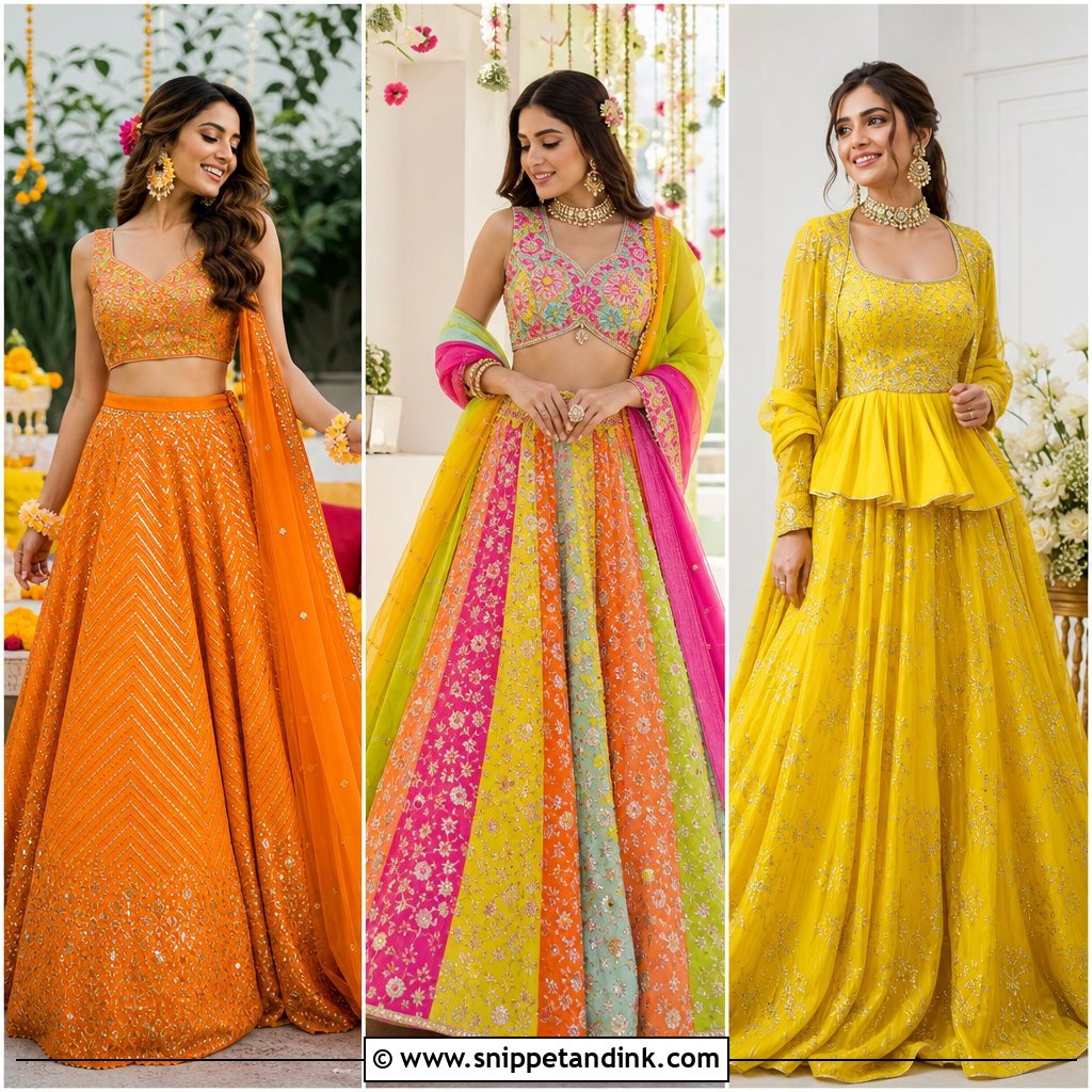 20 Haldi Lengha Ideas for Vibrant, Photo-Ready Bridal Style