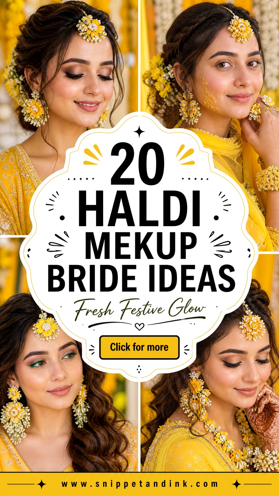 20 Haldi Mekup Bride Ideas for a Fresh Festive Glow - 20 Haldi Mekup Bride Ideas for a Fresh Festive Glow