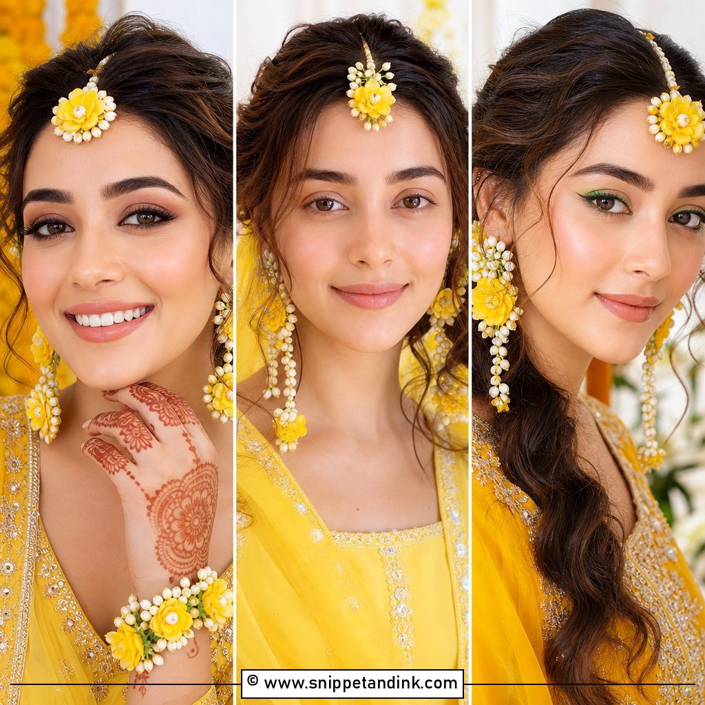 20 Haldi Mekup Bride Ideas for a Fresh Festive Glow