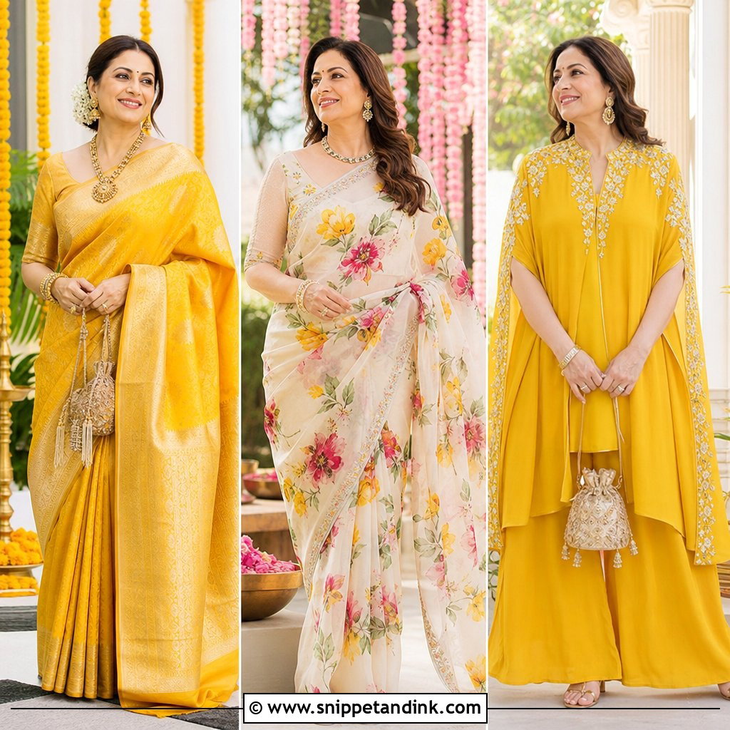20 Haldi Outfit for Mom Ideas for Elegant Festive Style