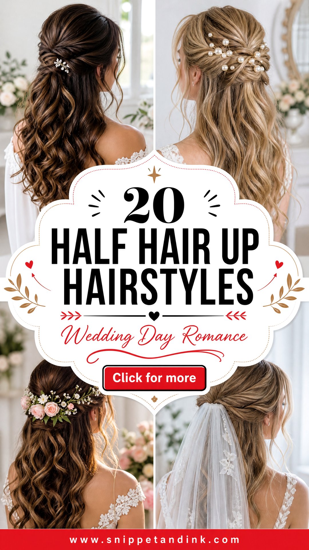 20 Half Hair Up Hairstyles for Wedding Day Romance - 20 Half Hair Up Hairstyles for Wedding Day Romance