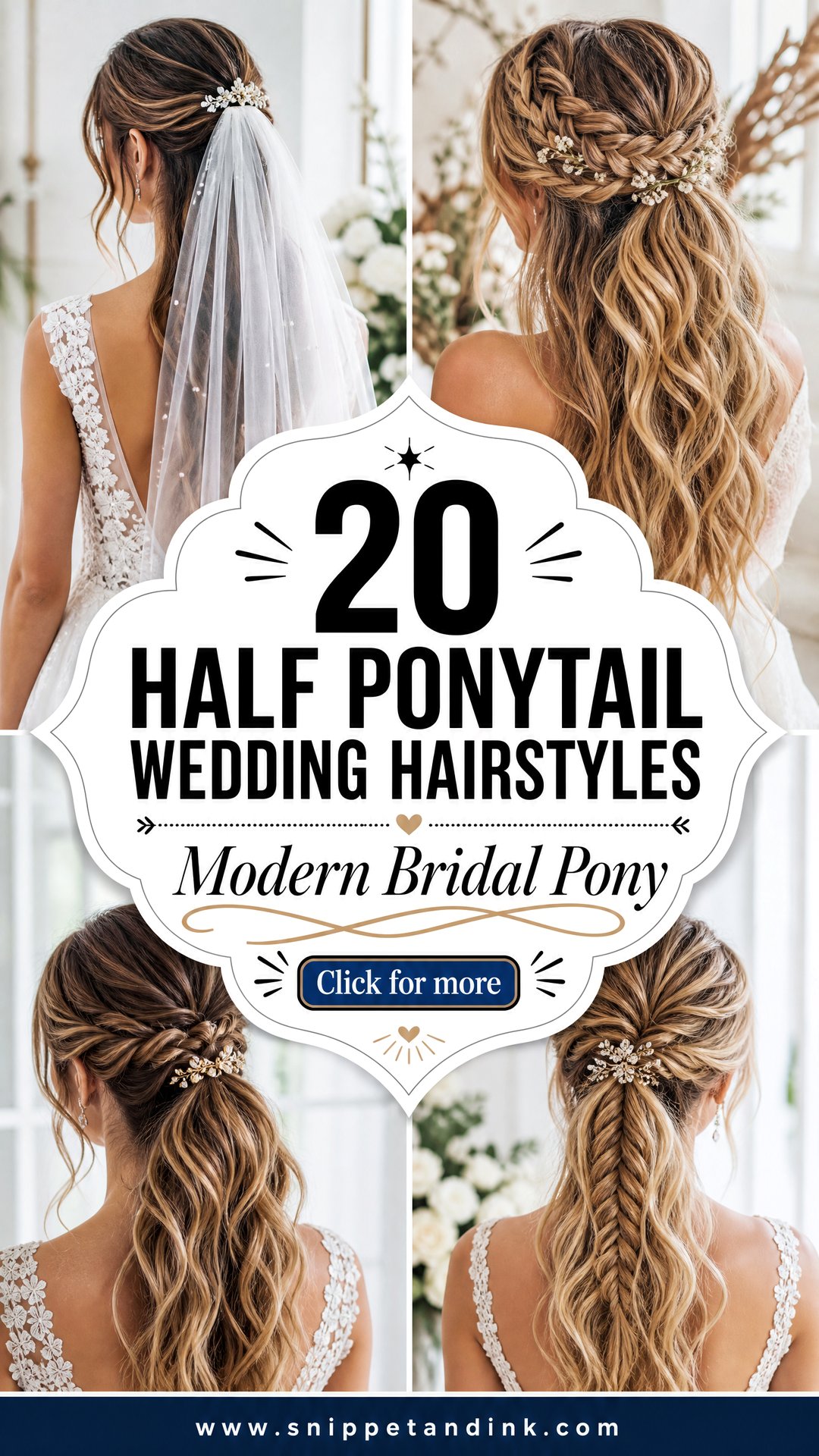 20 Half Ponytail Wedding Hairstyles for Modern Brides - 20 Half Ponytail Wedding Hairstyles for Modern Brides