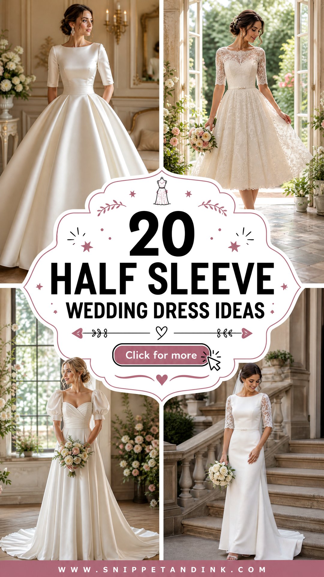 20 Half Sleeve Wedding Dress Ideas Elegant Picks for Brides - 20 Half Sleeve Wedding Dress Ideas: Elegant Picks for Brides