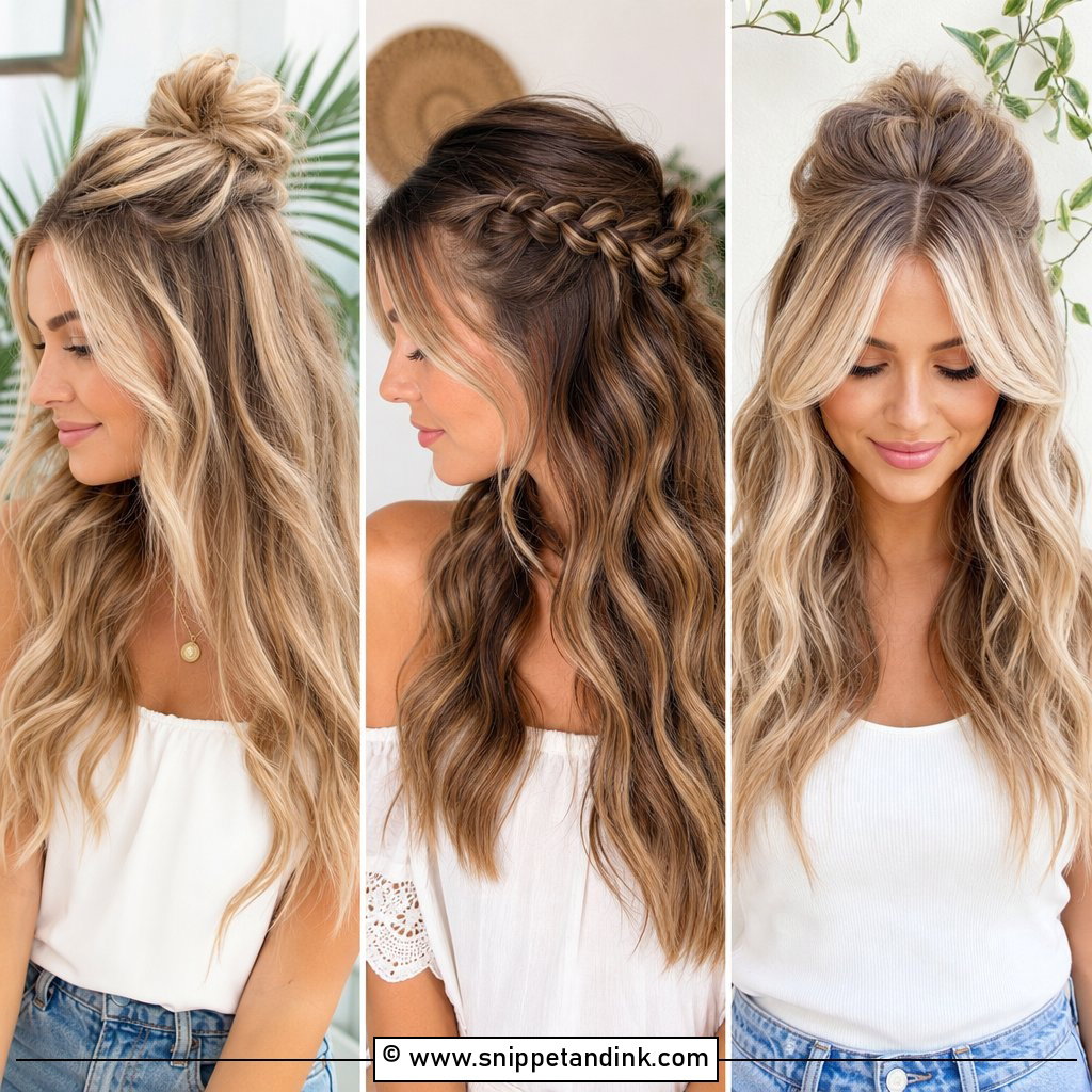 20 Half-Up Beach Wedding Hair Ideas for Breezy Brides