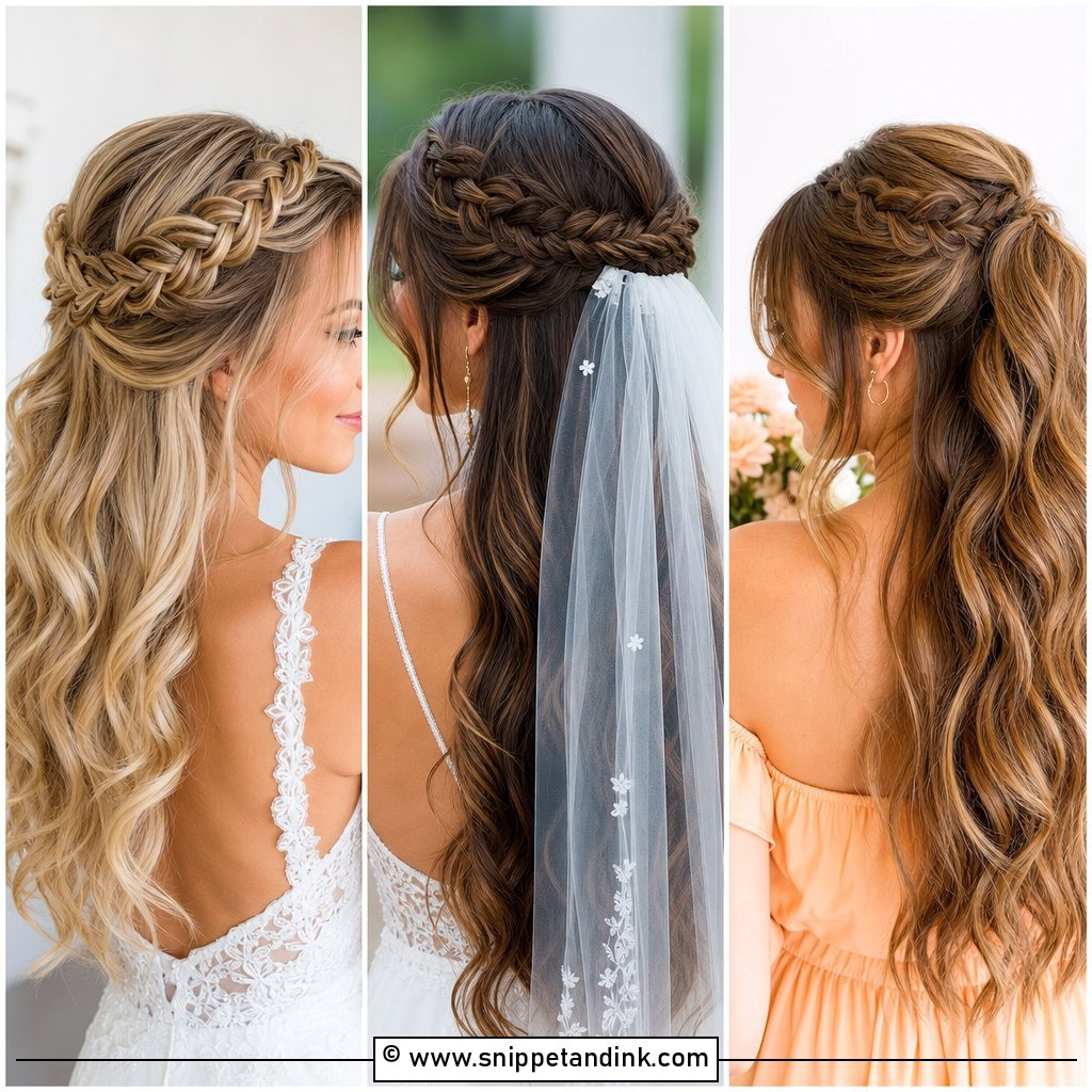 20 Half-Up Braid Bridal Hair Ideas for Romantic Brides