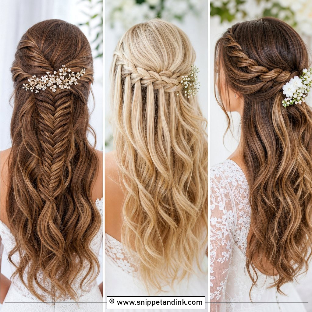 20 Half-Up Braided Wedding Hairstyles for Elegant Brides