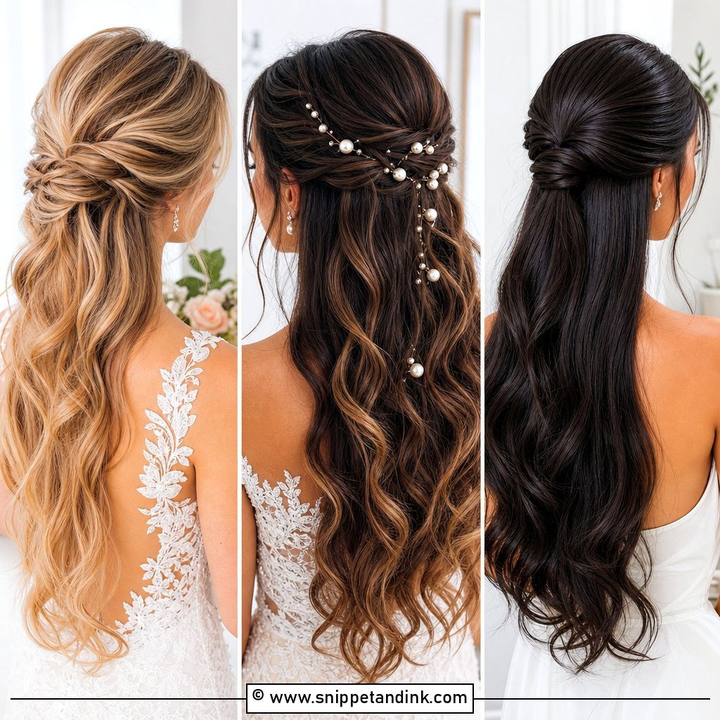 20 Half-Up Bridal Hairstyles for Long Hair Brides Love