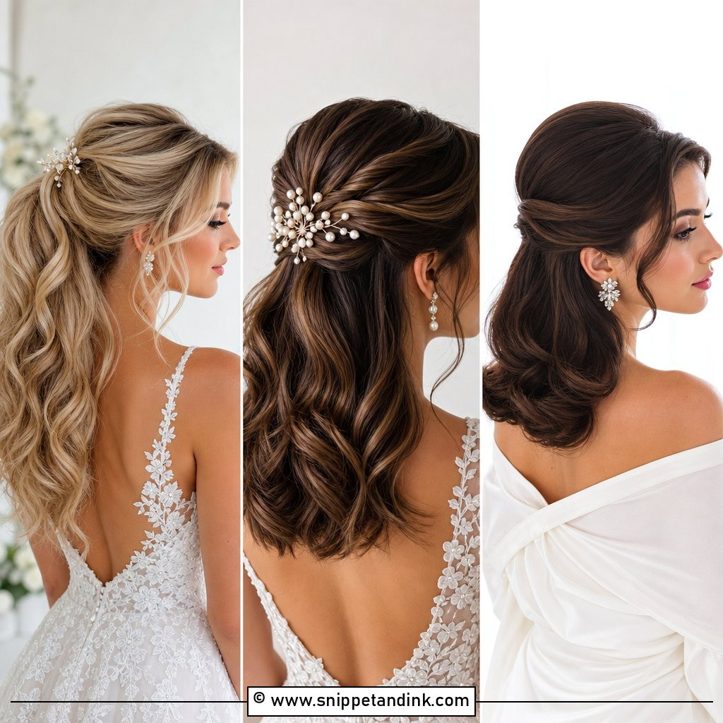 20 Half-Up Bridal Hairstyles for a Dreamy Wedding Look