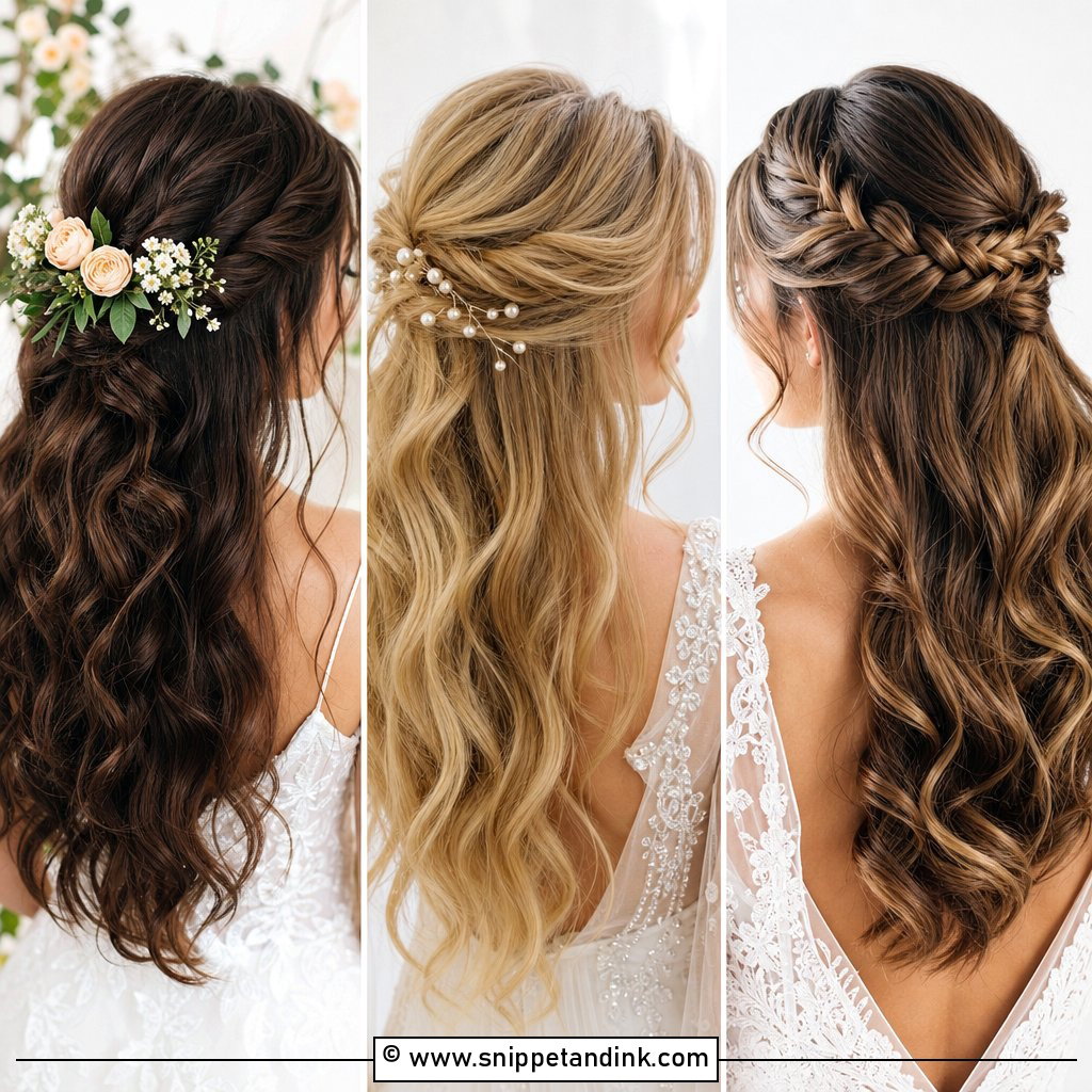 20 Half-Up Bride Hair Ideas for Soft Stunning Style