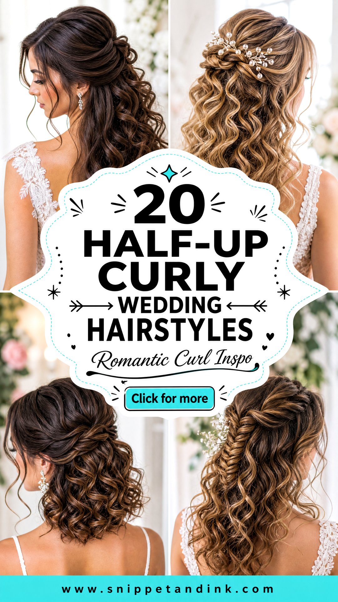 20 Half-Up Curly Wedding Hairstyles for Romantic Brides - 20 Half-Up Curly Wedding Hairstyles for Romantic Brides