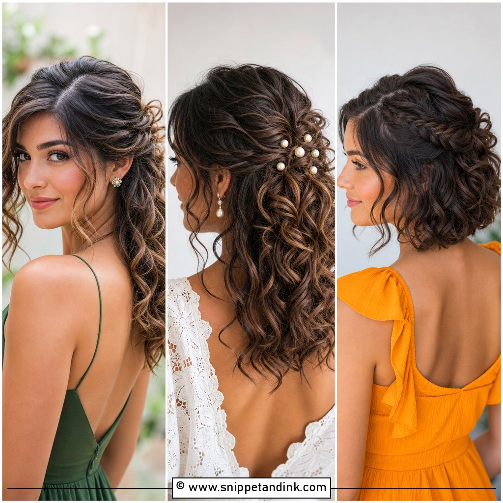 20 Half-Up Curly Wedding Hairstyles for Romantic Brides