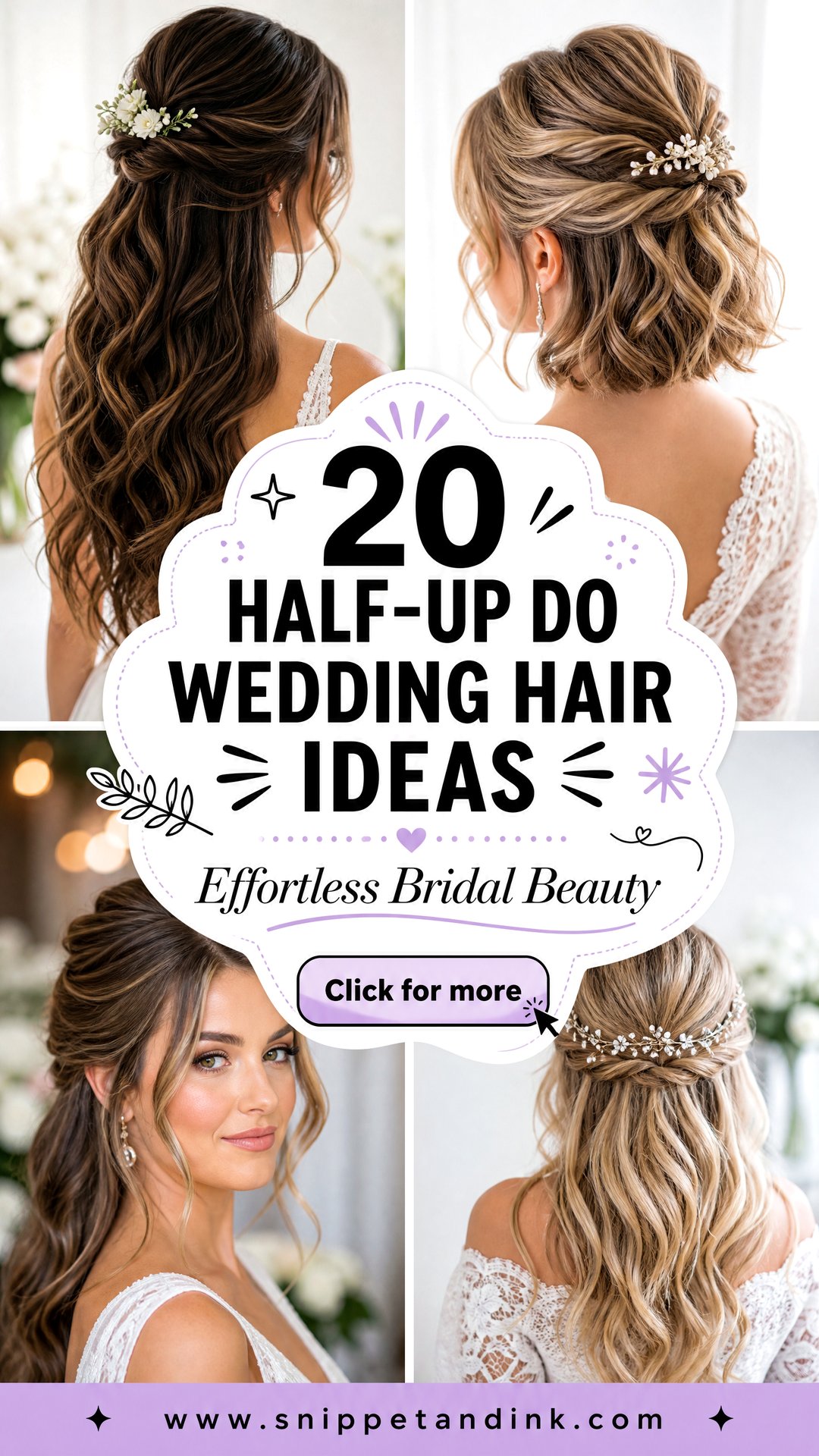 20 Half-Up Do Wedding Hair Ideas for Effortless Beauty - 20 Half-Up Do Wedding Hair Ideas for Effortless Beauty