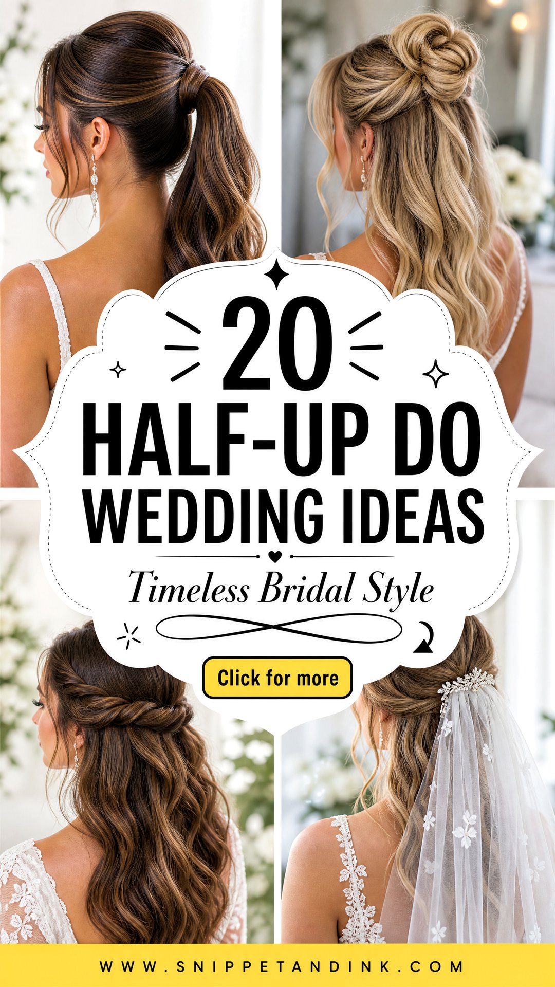 20 Half-Up Do Wedding Ideas for Timeless Bridal Style - 20 Half-Up Do Wedding Ideas for Timeless Bridal Style