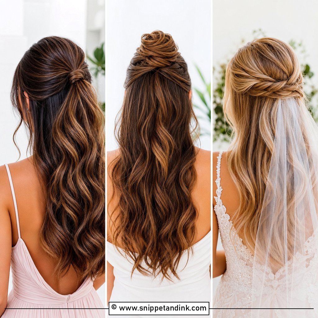 20 Half-Up Do Wedding Ideas for Timeless Bridal Style