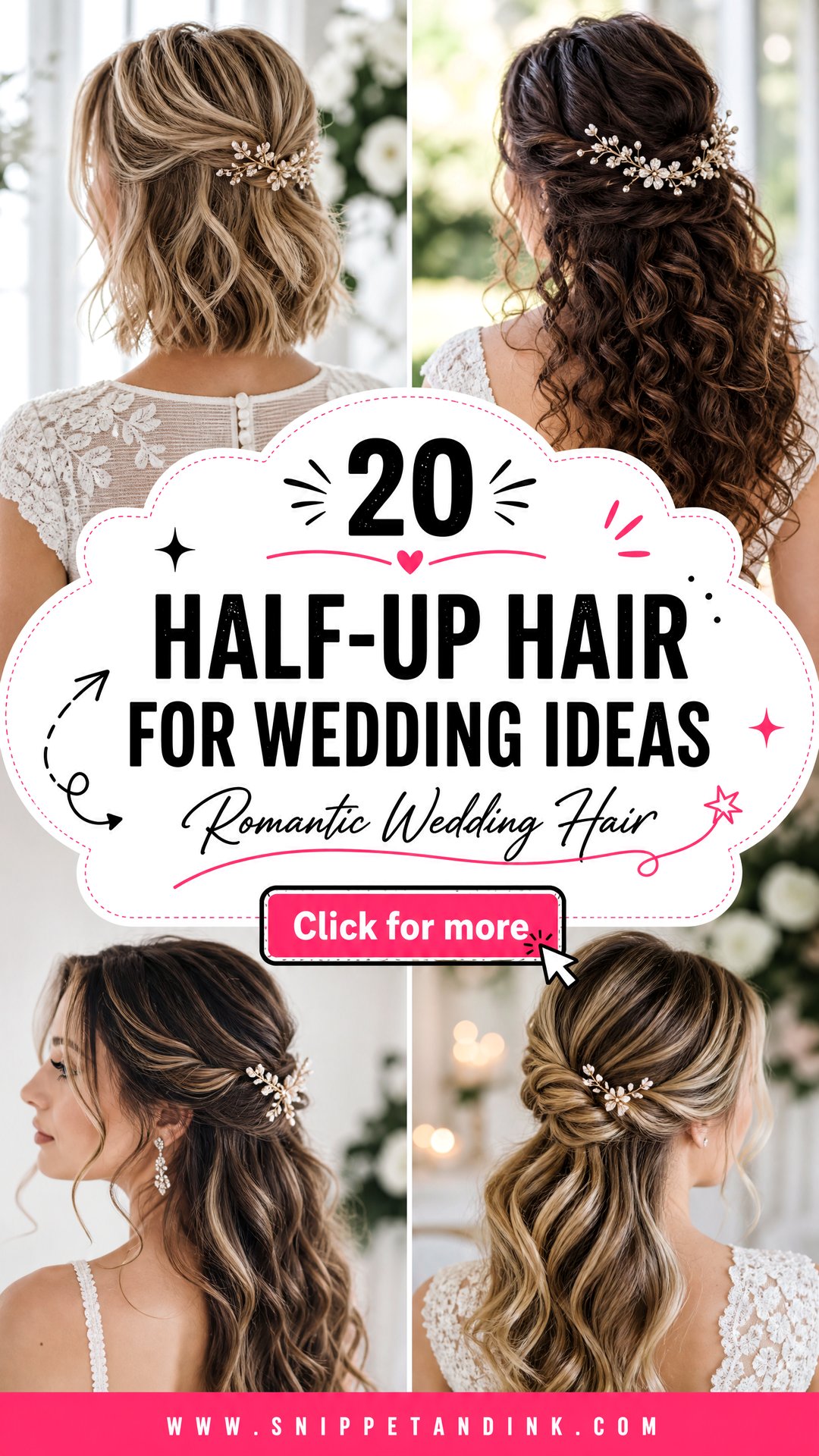 20 Half-Up Hair for Wedding Ideas for Romantic Brides - 20 Half-Up Hair for Wedding Ideas for Romantic Brides
