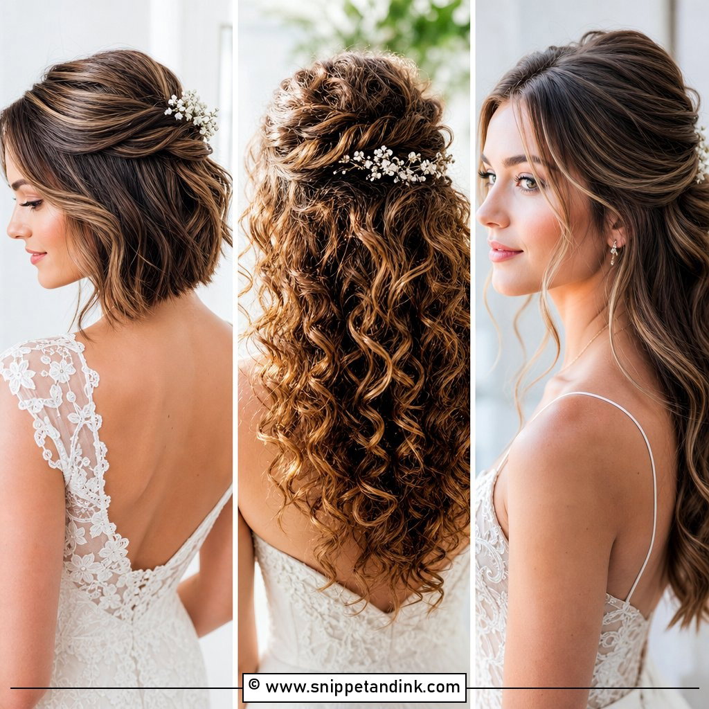 20 Half-Up Hair for Wedding Ideas for Romantic Brides