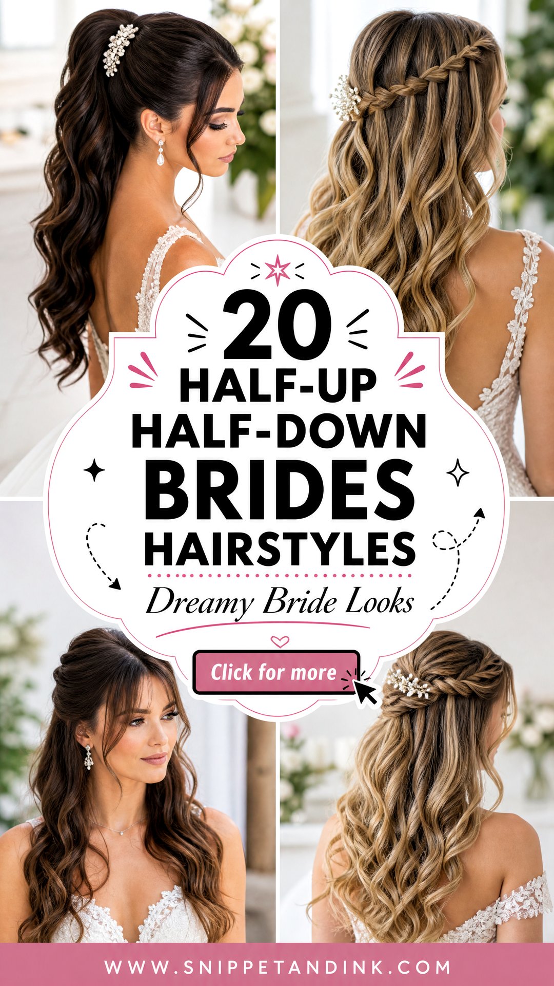 20 Half-Up Half-Down Brides Hairstyles for Dreamy Looks - 20 Half-Up Half-Down Brides Hairstyles for Dreamy Looks