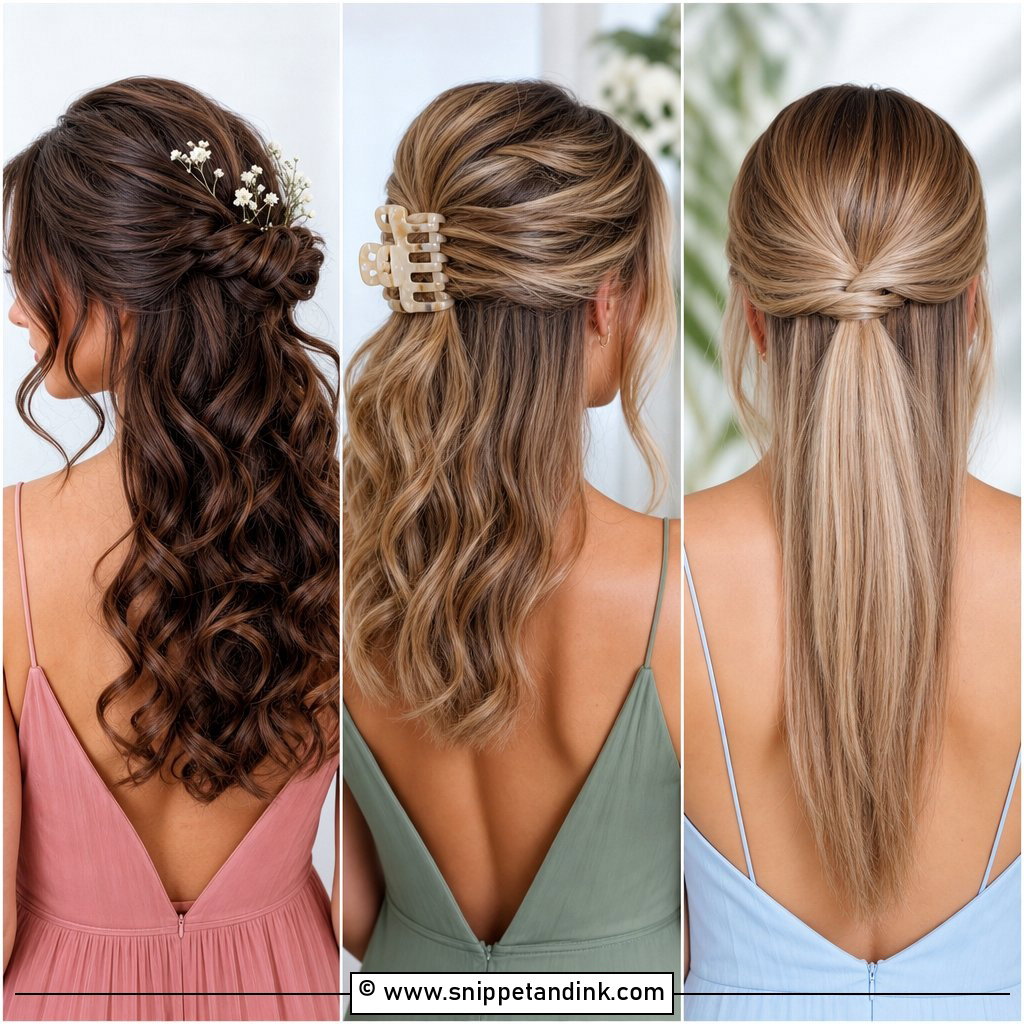20 Half Up Half Down Hairstyles Bridesmaid Looks to Love