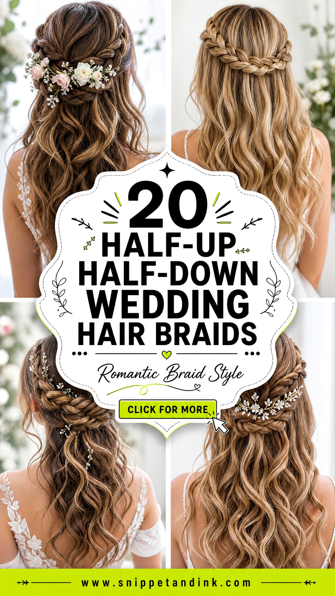 20 Half-Up Half-Down Wedding Hair Braids for Romantic Style - 20 Half-Up Half-Down Wedding Hair Braids for Romantic Style