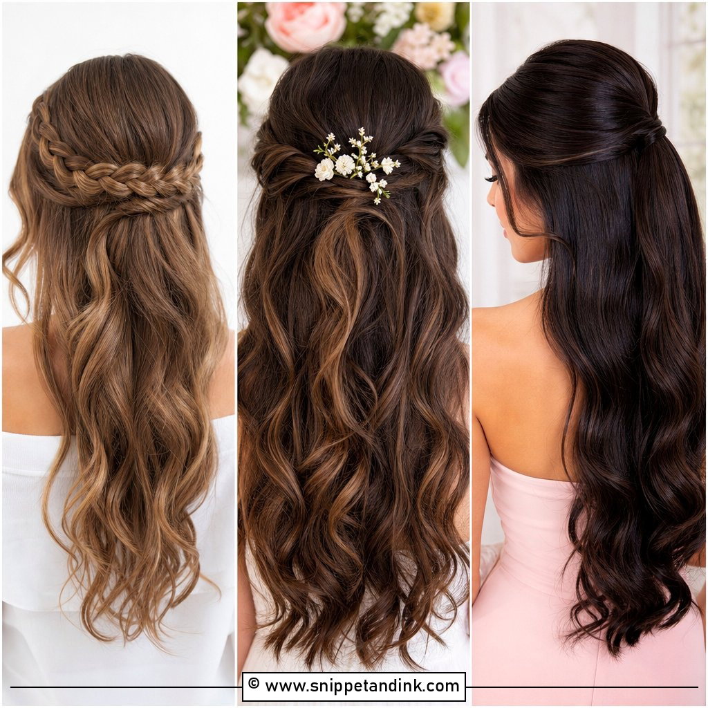 20 Half-Up Half-Down Wedding Hair Bride Ideas to Save