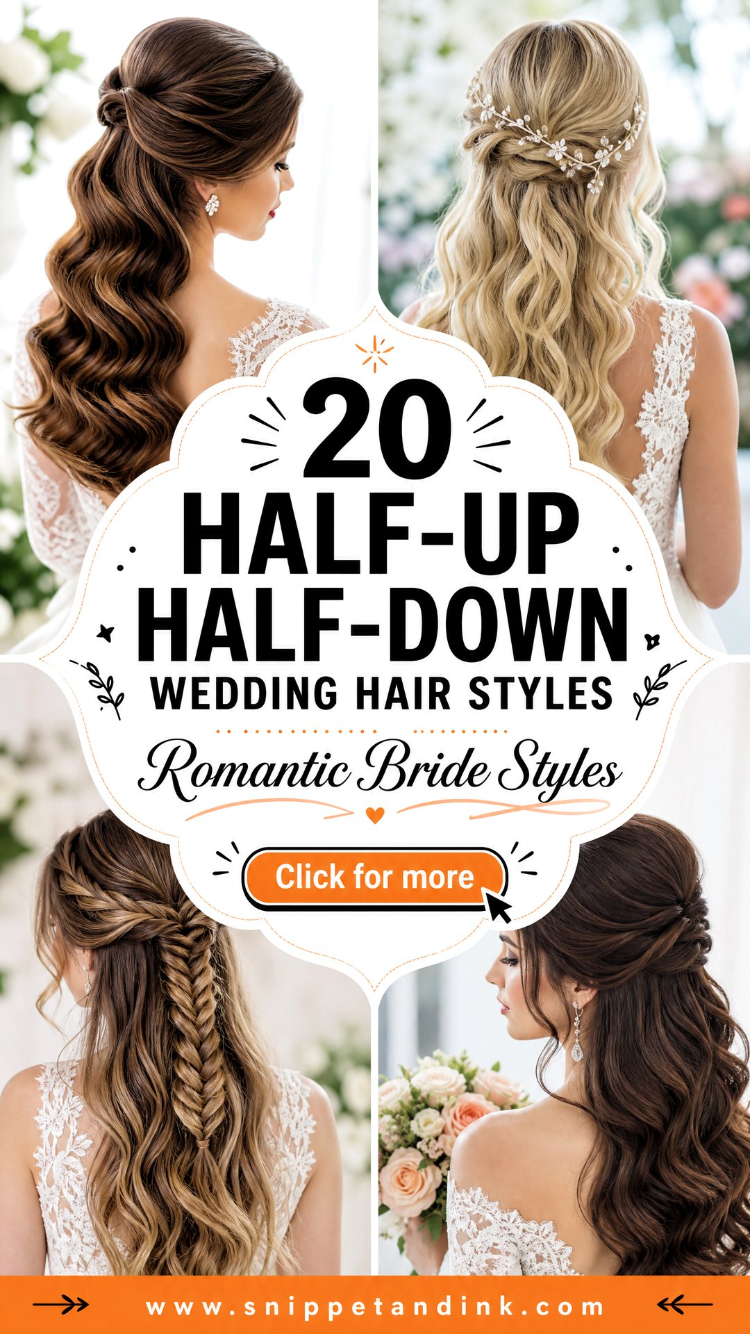 20 Half-Up Half-Down Wedding Hair Styles for Romantic Brides - 20 Half-Up Half-Down Wedding Hair Styles for Romantic Brides