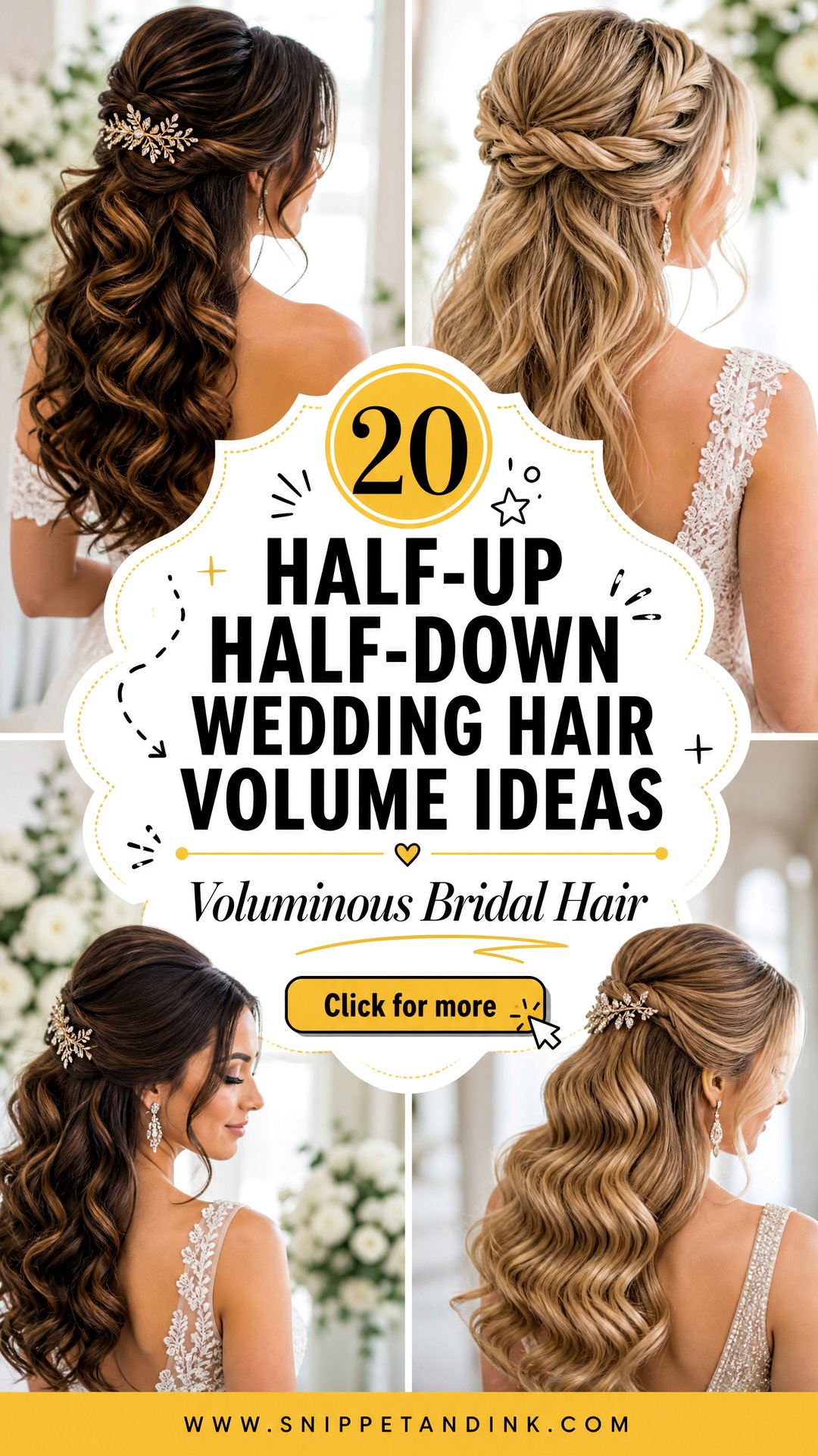 20 Half-Up Half-Down Wedding Hair Volume Ideas for Brides - 20 Half-Up Half-Down Wedding Hair Volume Ideas for Brides