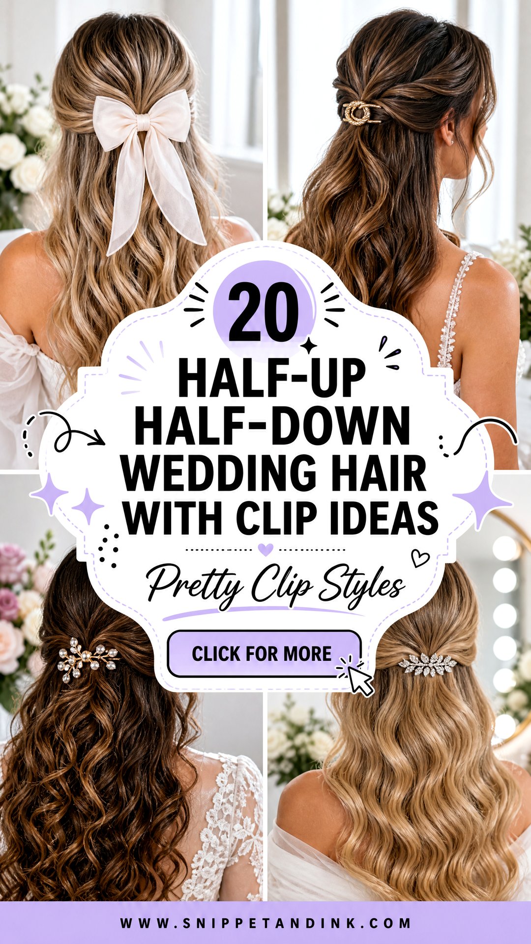20 Half-Up Half-Down Wedding Hair with Clip Ideas to Try - 20 Half-Up Half-Down Wedding Hair with Clip Ideas to Try