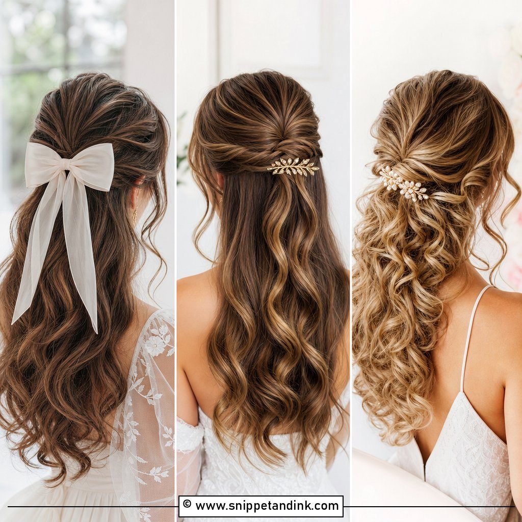 20 Half-Up Half-Down Wedding Hair with Clip Ideas to Try