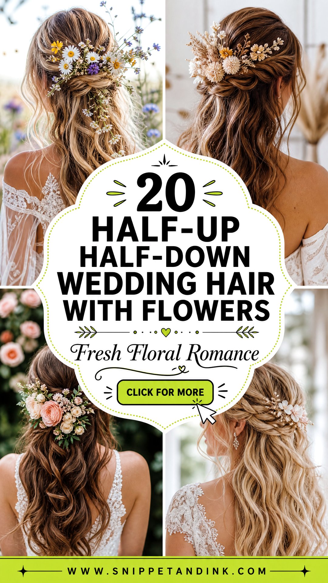 20 Half-Up Half-Down Wedding Hair with Flowers to Love - 20 Half-Up Half-Down Wedding Hair with Flowers to Love