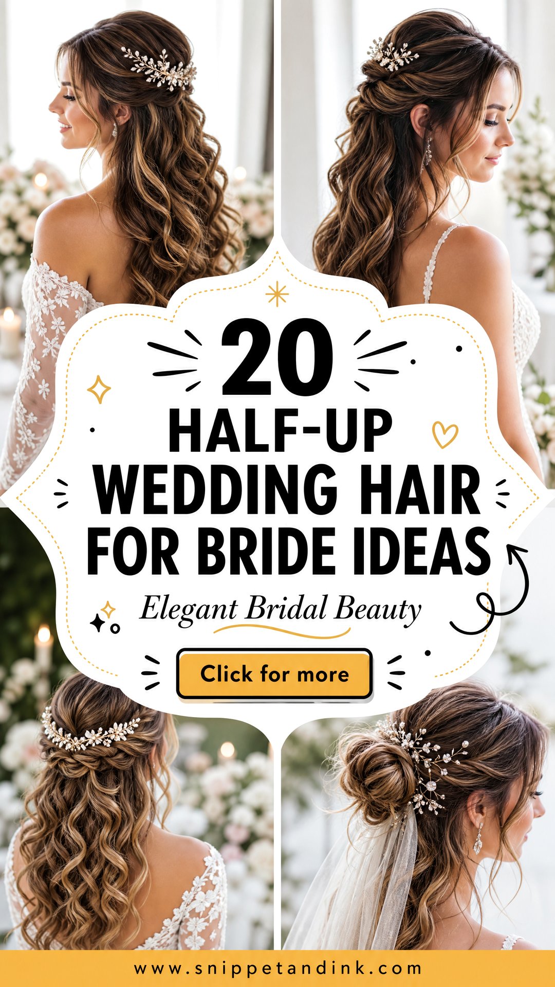 20 Half-Up Wedding Hair for Bride Ideas That Feel Elegant - 20 Half-Up Wedding Hair for Bride Ideas That Feel Elegant