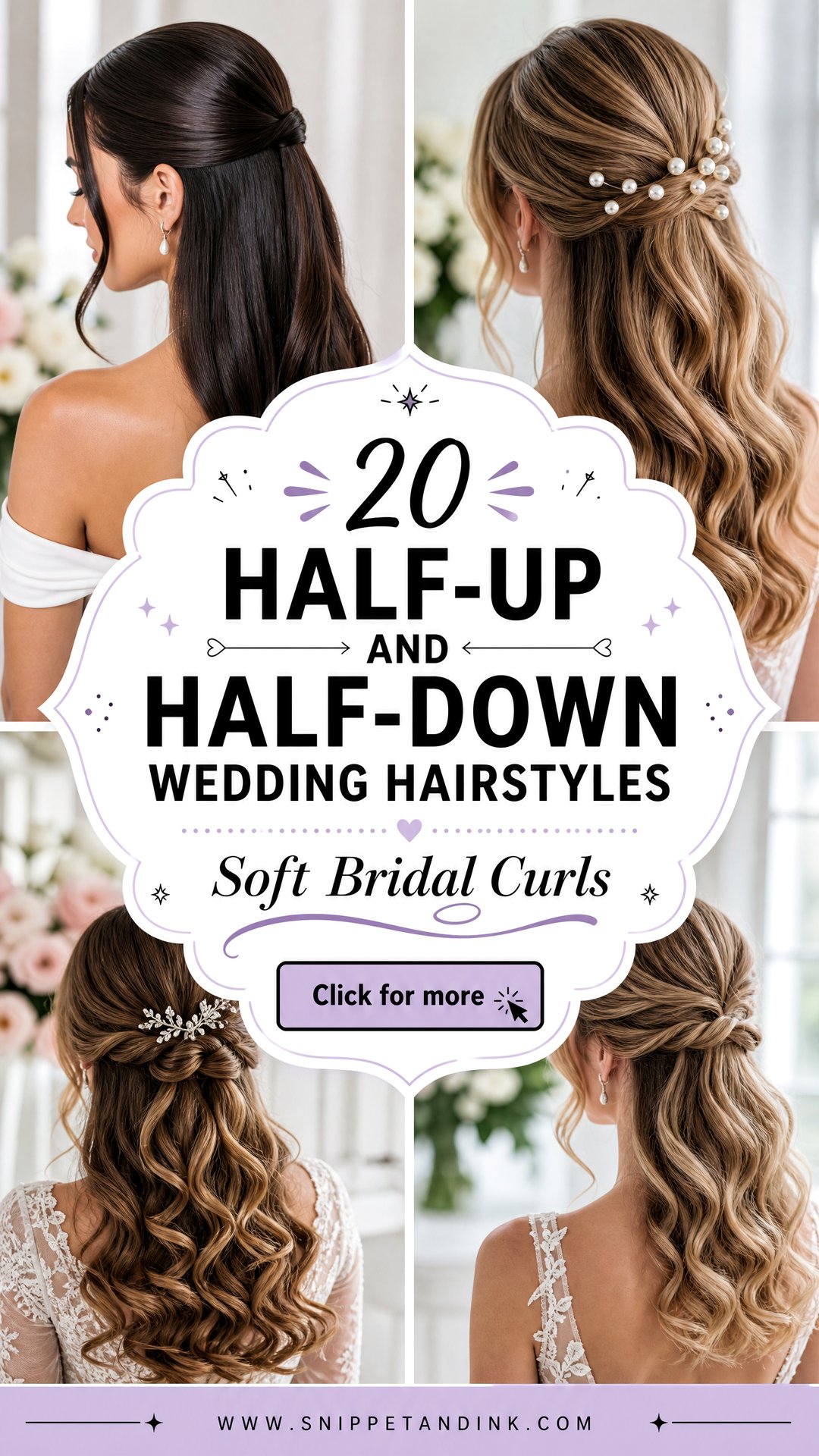 20 Half-Up and Half-Down Wedding Hairstyles Brides Love - 20 Half-Up and Half-Down Wedding Hairstyles Brides Love