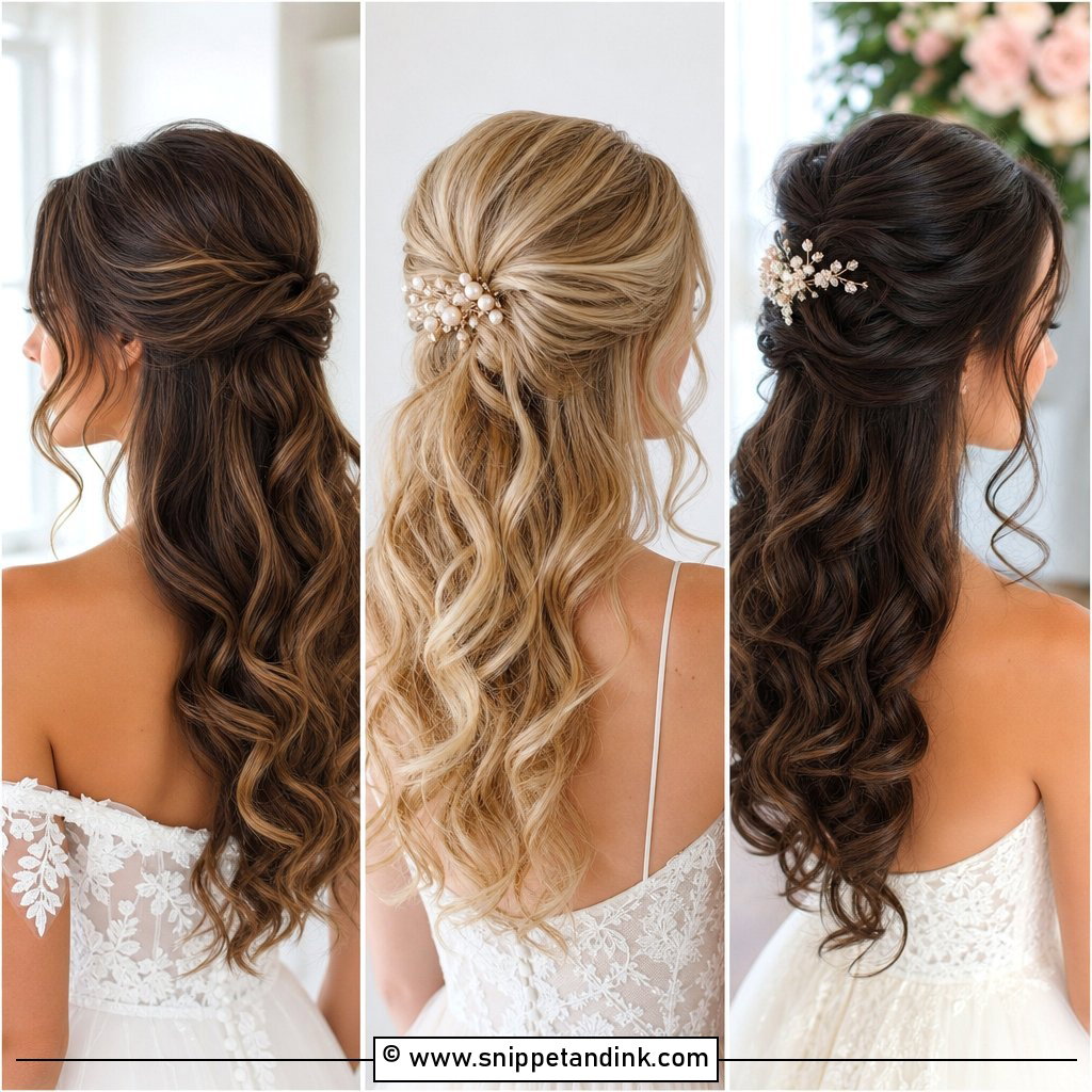 20 Half-Up and Half-Down Wedding Hairstyles Brides Love
