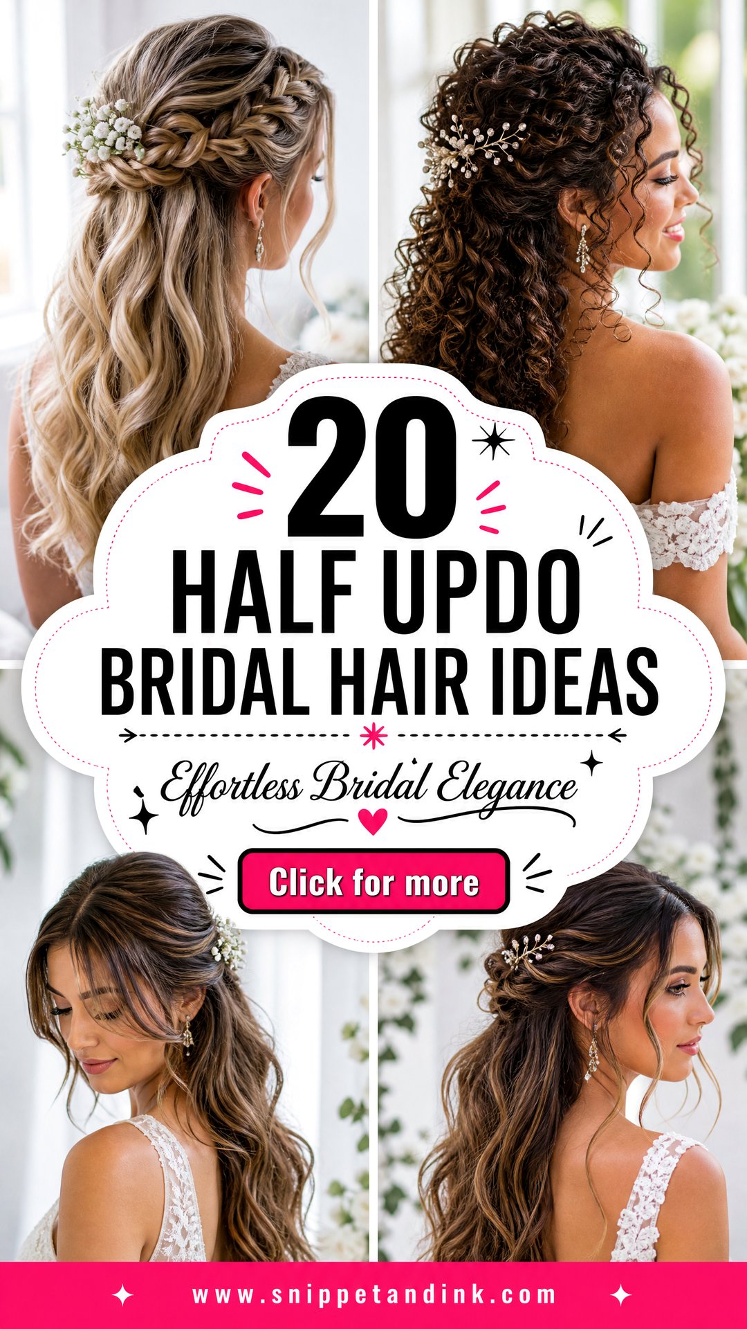 20 Half Updo Bridal Hair Ideas for Effortless Elegance - 20 Half Updo Bridal Hair Ideas for Effortless Elegance