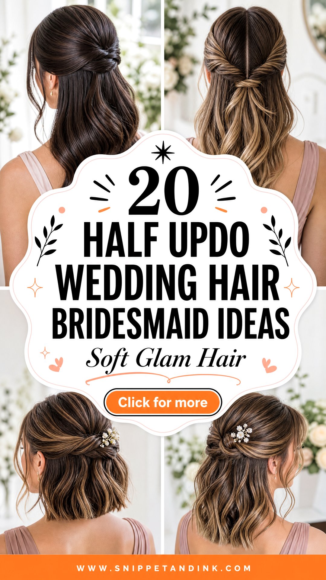 20 Half Updo Wedding Hair Bridesmaid Ideas for Soft Glam - 20 Half Updo Wedding Hair Bridesmaid Ideas for Soft Glam