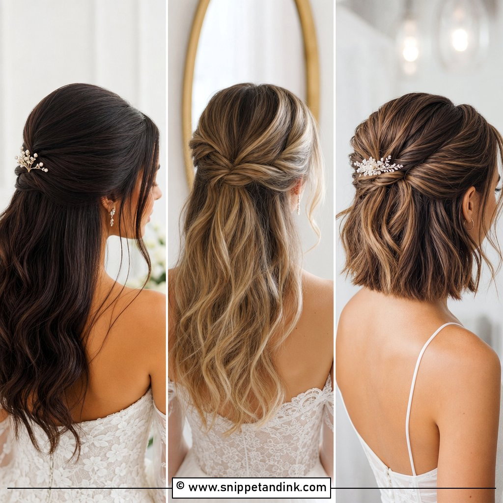 20 Half Updo Wedding Hair Bridesmaid Ideas for Soft Glam
