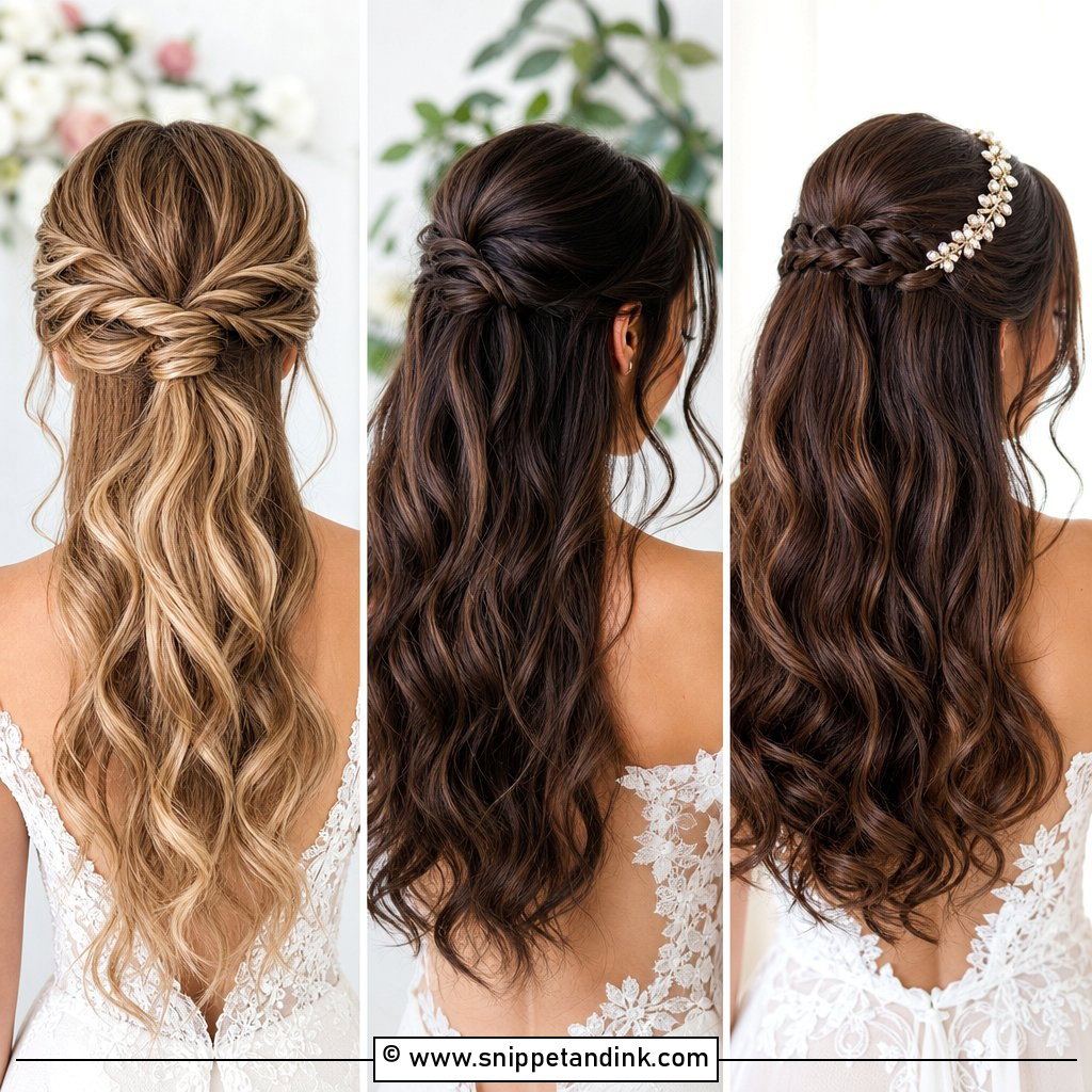 20 Half Wedding Hair Ideas for Soft Bridal Inspiration