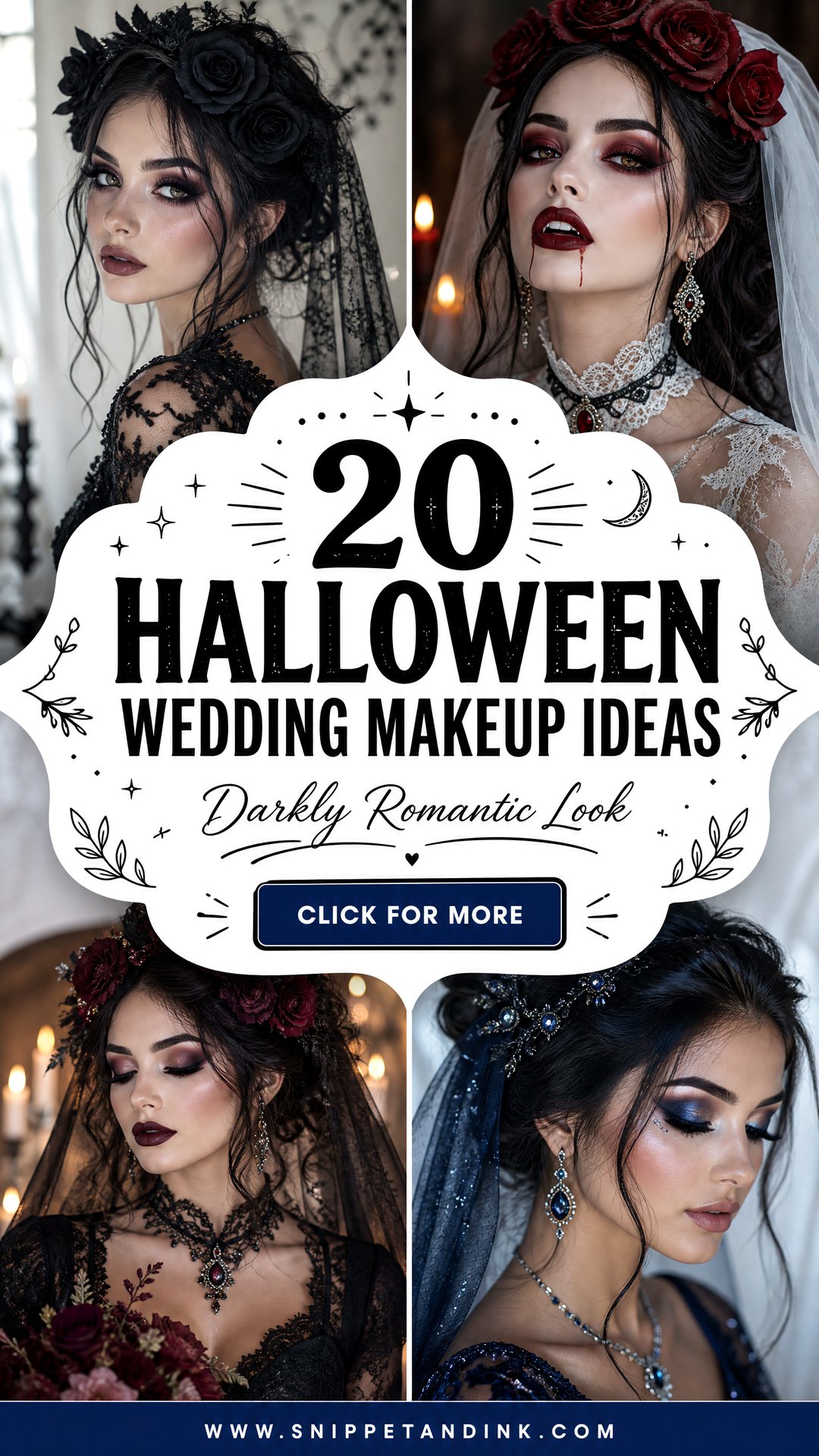 20 Halloween Wedding Makeup Ideas for a Darkly Romantic Look - 20 Halloween Wedding Makeup Ideas for a Darkly Romantic Look