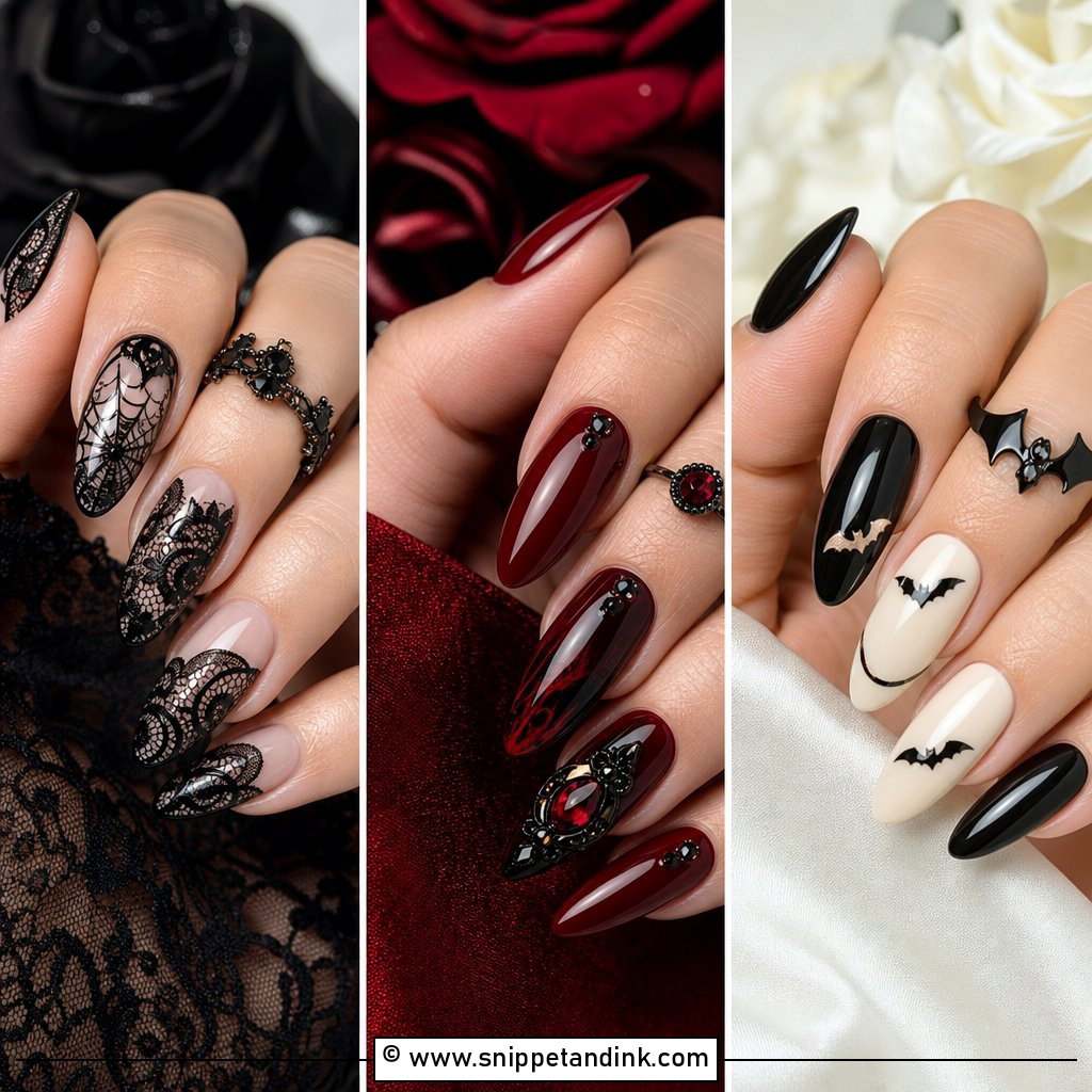 20 Halloween Wedding Nails for Spooky Romantic Brides