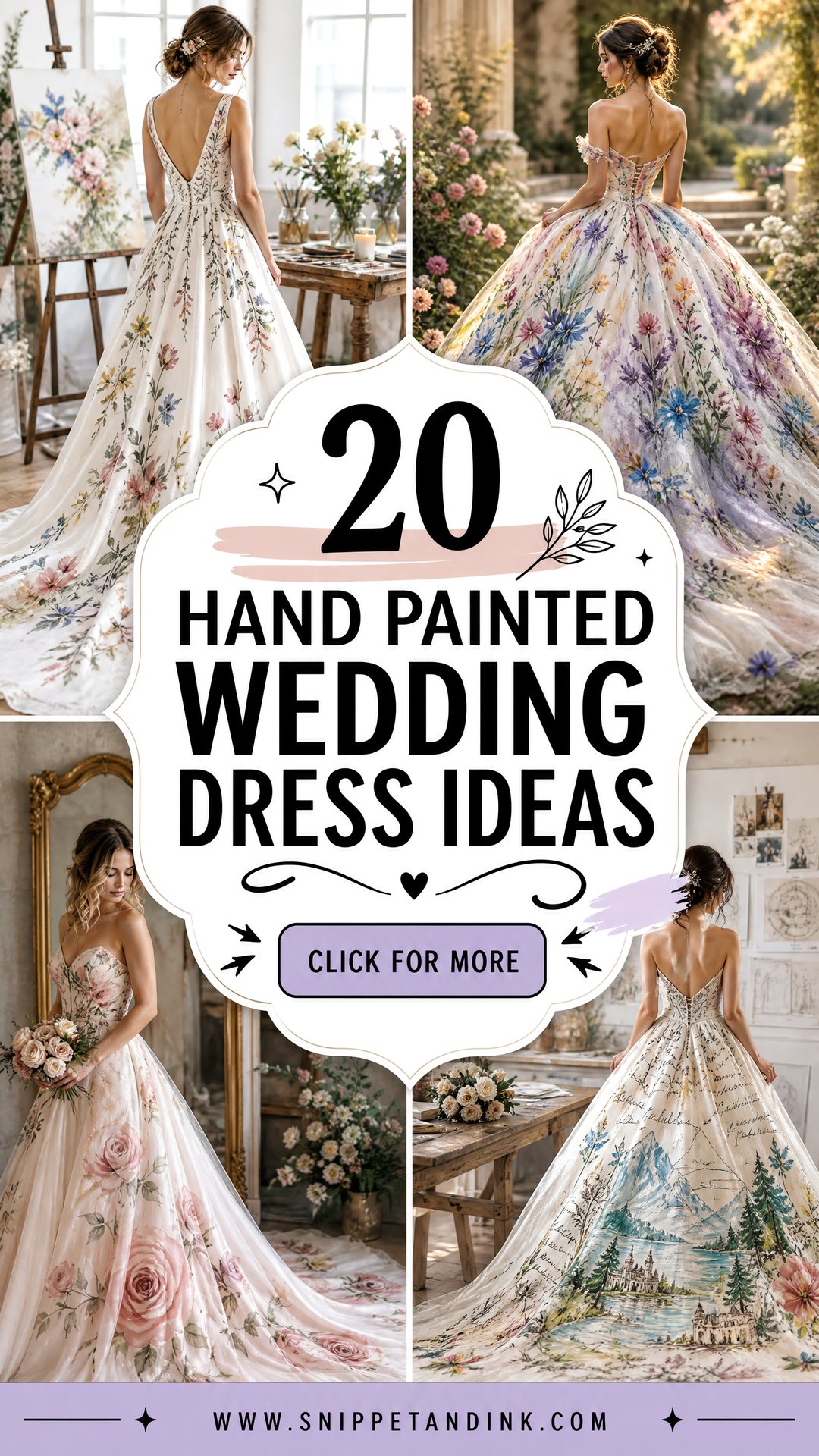 20 Hand Painted Wedding Dress Ideas Artistic Looks for Brides - 20 Hand Painted Wedding Dress Ideas: Artistic Looks for Brides