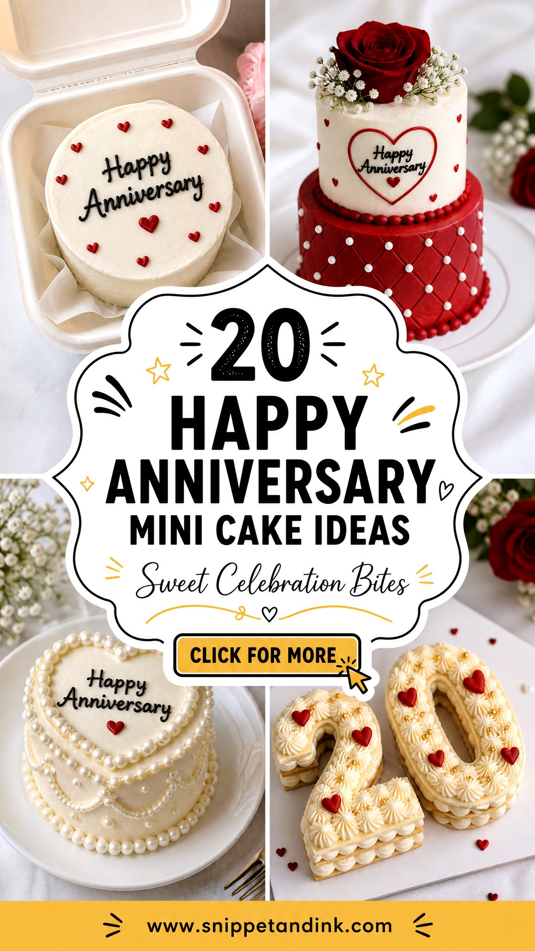 20 Happy Anniversary Mini Cake Ideas for Sweet Celebrations - 20 Happy Anniversary Mini Cake Ideas for Sweet Celebrations