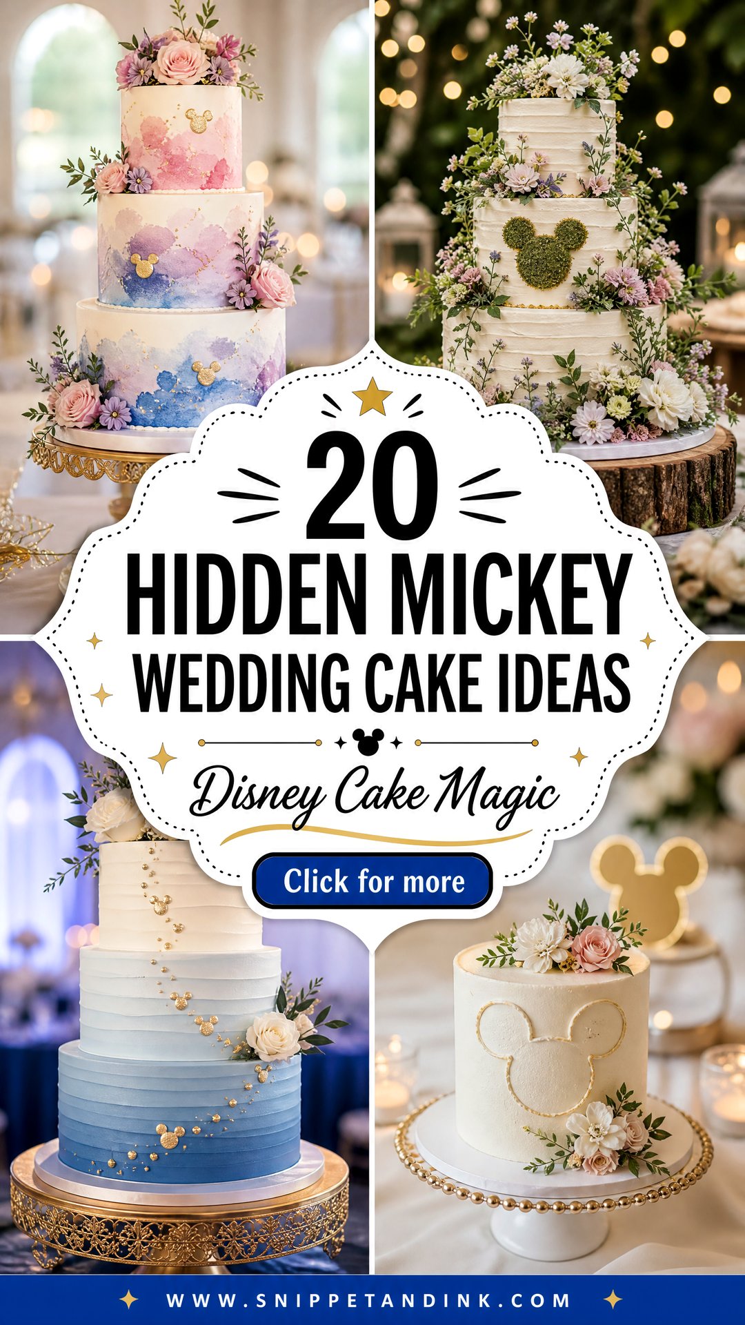 20 Hidden Mickey Wedding Cake Ideas Disney Fans Love - 20 Hidden Mickey Wedding Cake Ideas Disney Fans Love