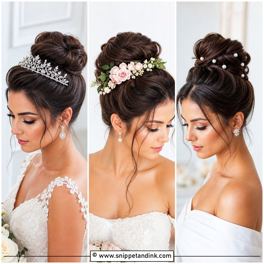 20 High Bun Hairstyles for Wedding Elegance and Volume