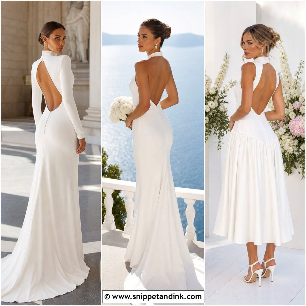 20 High Neck Backless Wedding Dress Ideas: Bold Bridal Elegance
