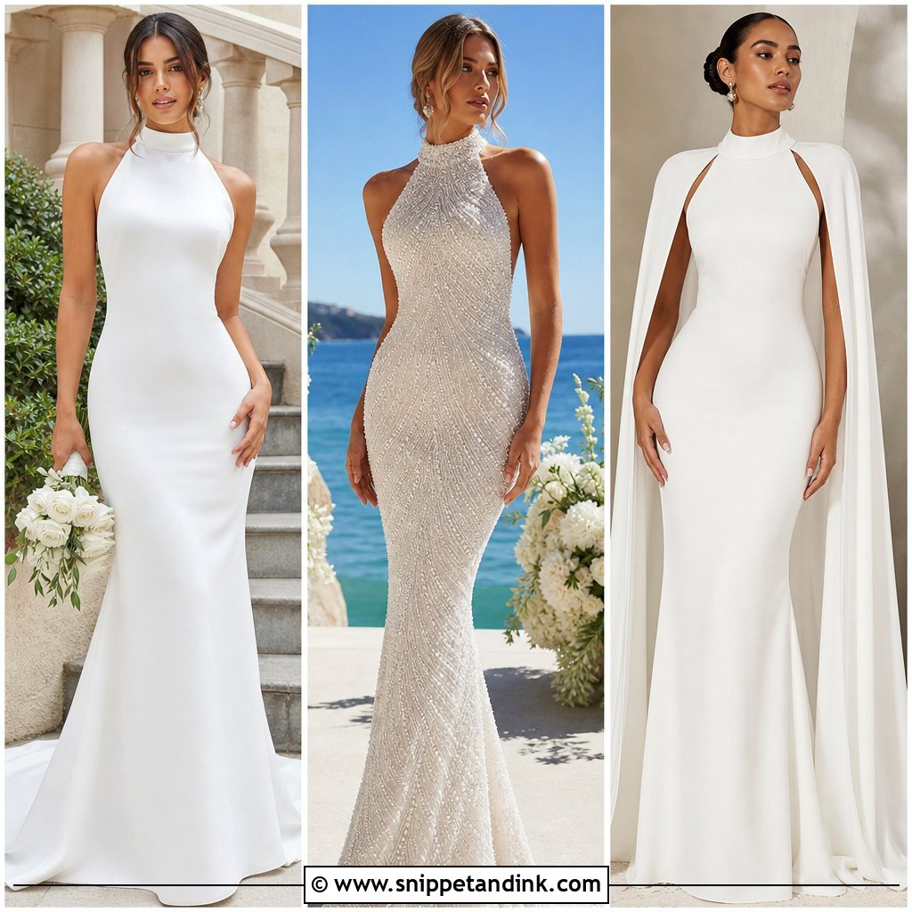 20 High Neck Halter Wedding Dress Ideas for Chic Brides