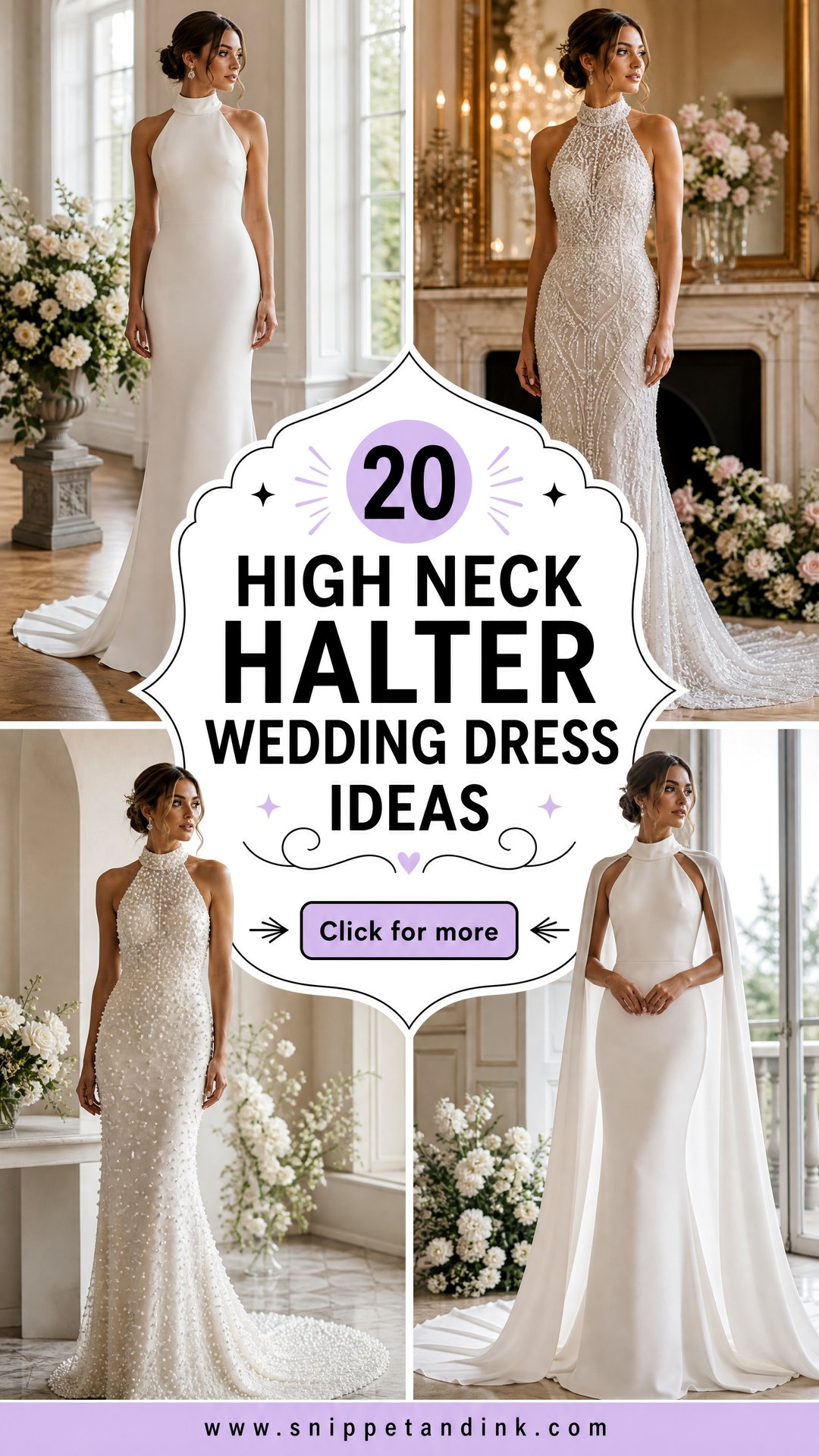 20 High Neck Halter Wedding Dress Ideas for Chic Brides - 20 High Neck Halter Wedding Dress Ideas for Chic Brides