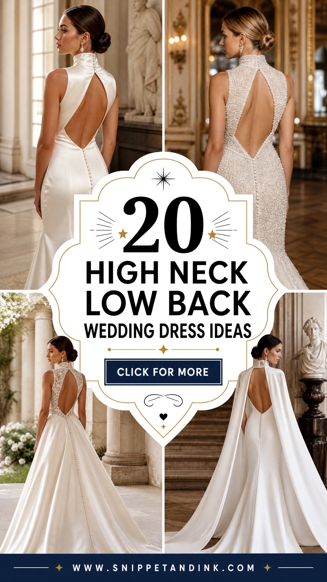20 High Neck Low Back Wedding Dress Ideas for Bold Brides - 20 High Neck Low Back Wedding Dress Ideas for Bold Brides